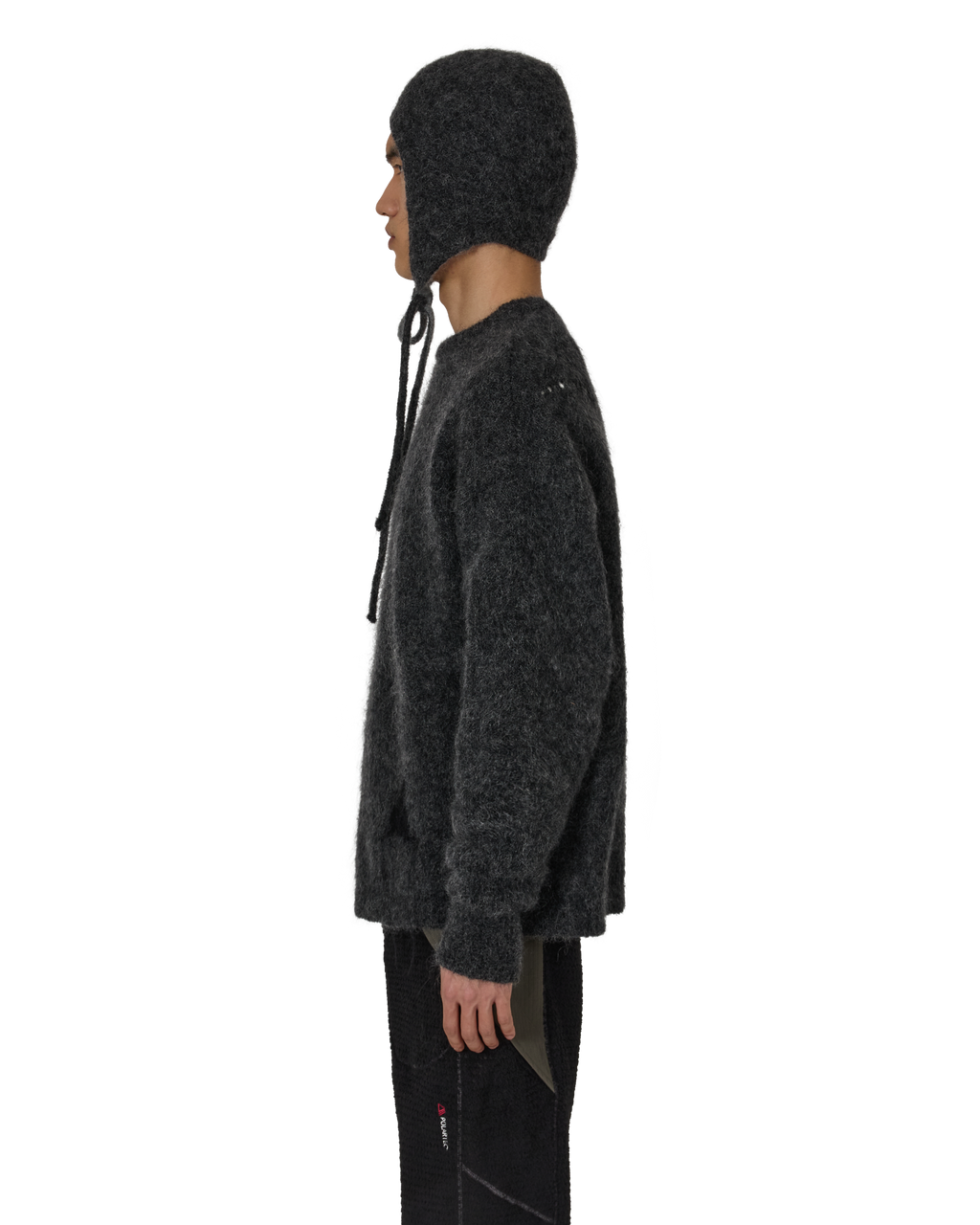 ROA Dropstitch Mohair Knit Crewneck J316885-S-Grey front