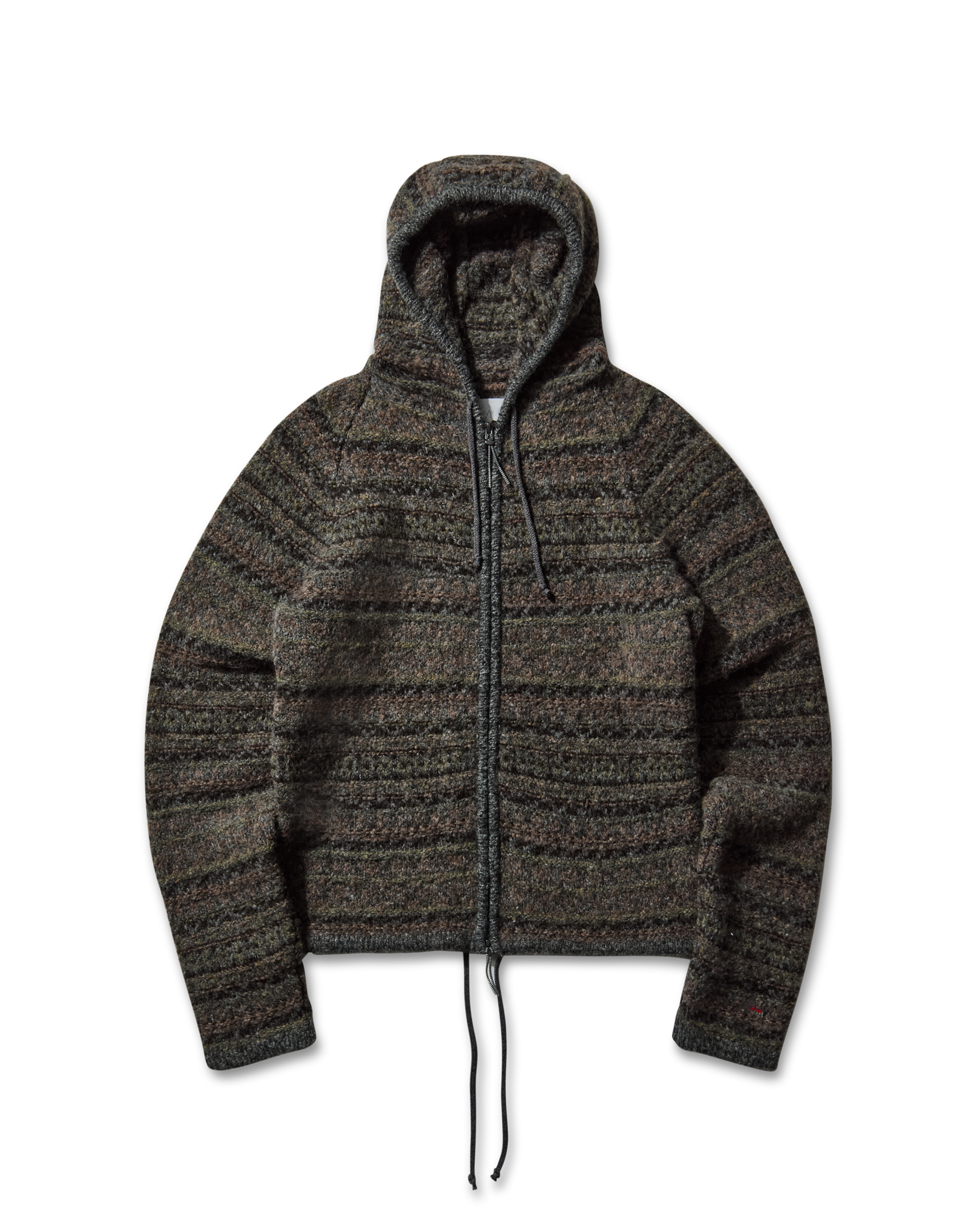 ROA Fair Isle Felted Knit Zip Up Hoodie J316888-S-Green 9