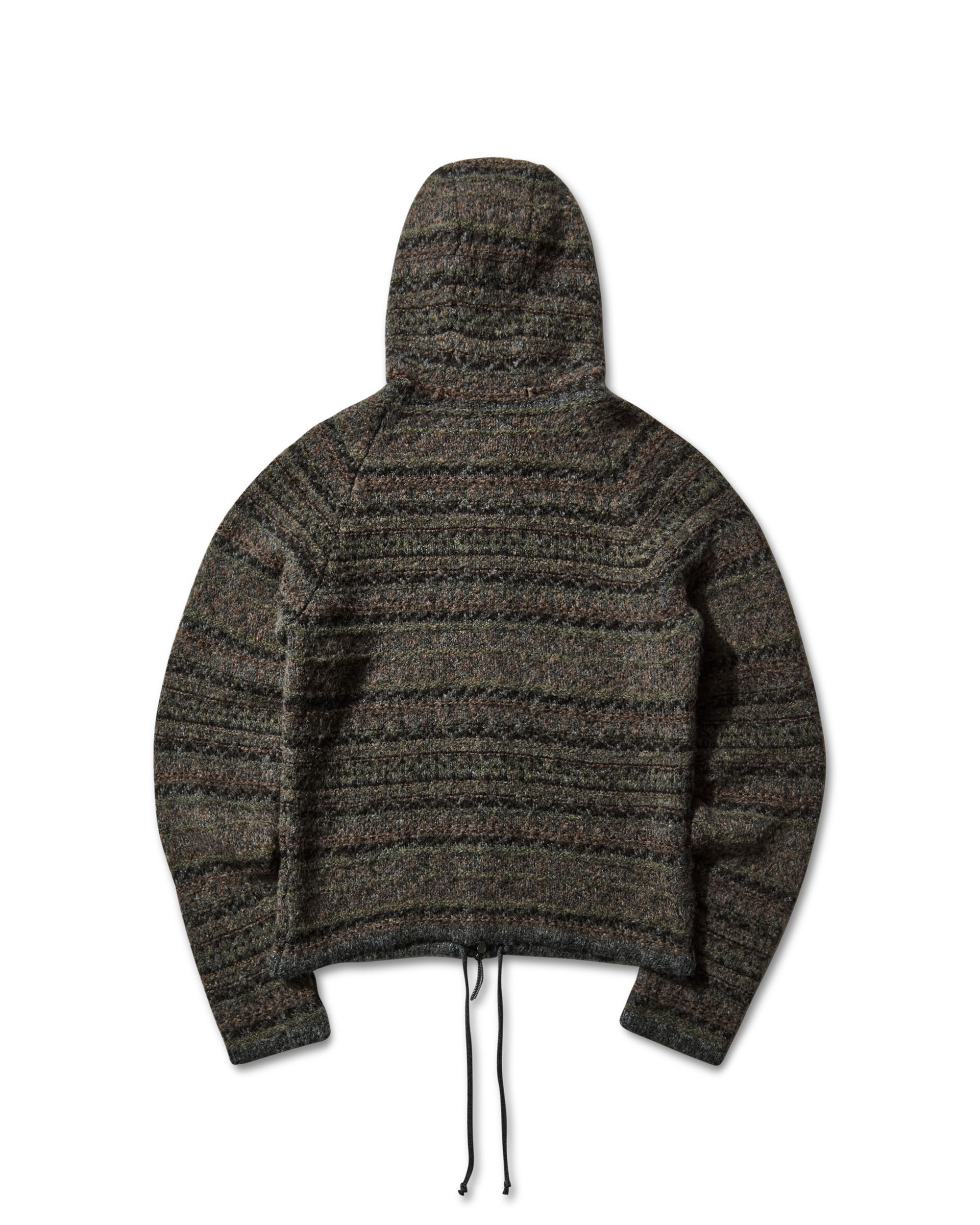 ROA Fair Isle Felted Knit Zip Up Hoodie J316888-S-Green 10