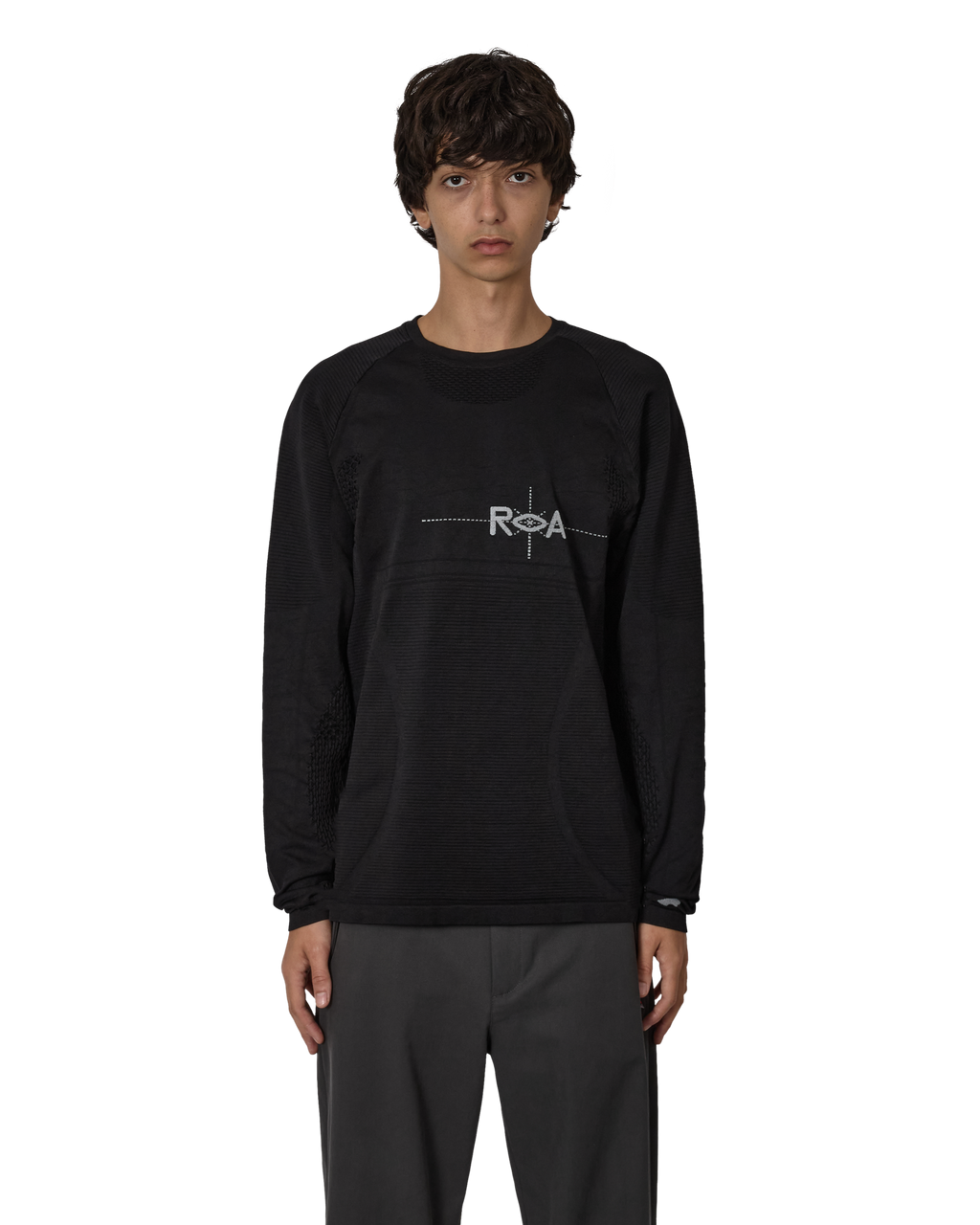 ROA Aune Seamless Knit Long Sleeve J316918-S-Black front