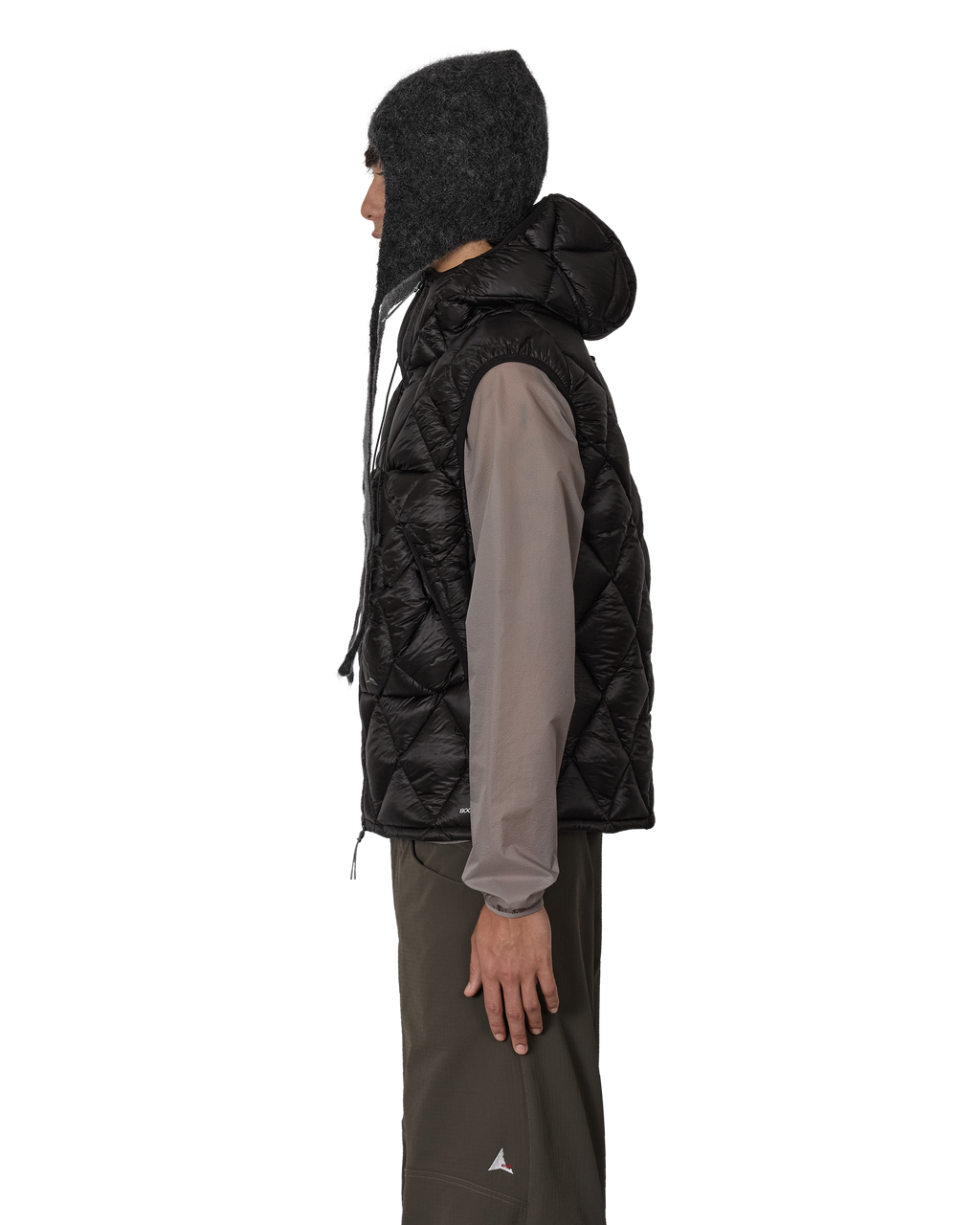 ROA Nuna 800 Fill Power Hooded Down Vest J318317-S-Black front