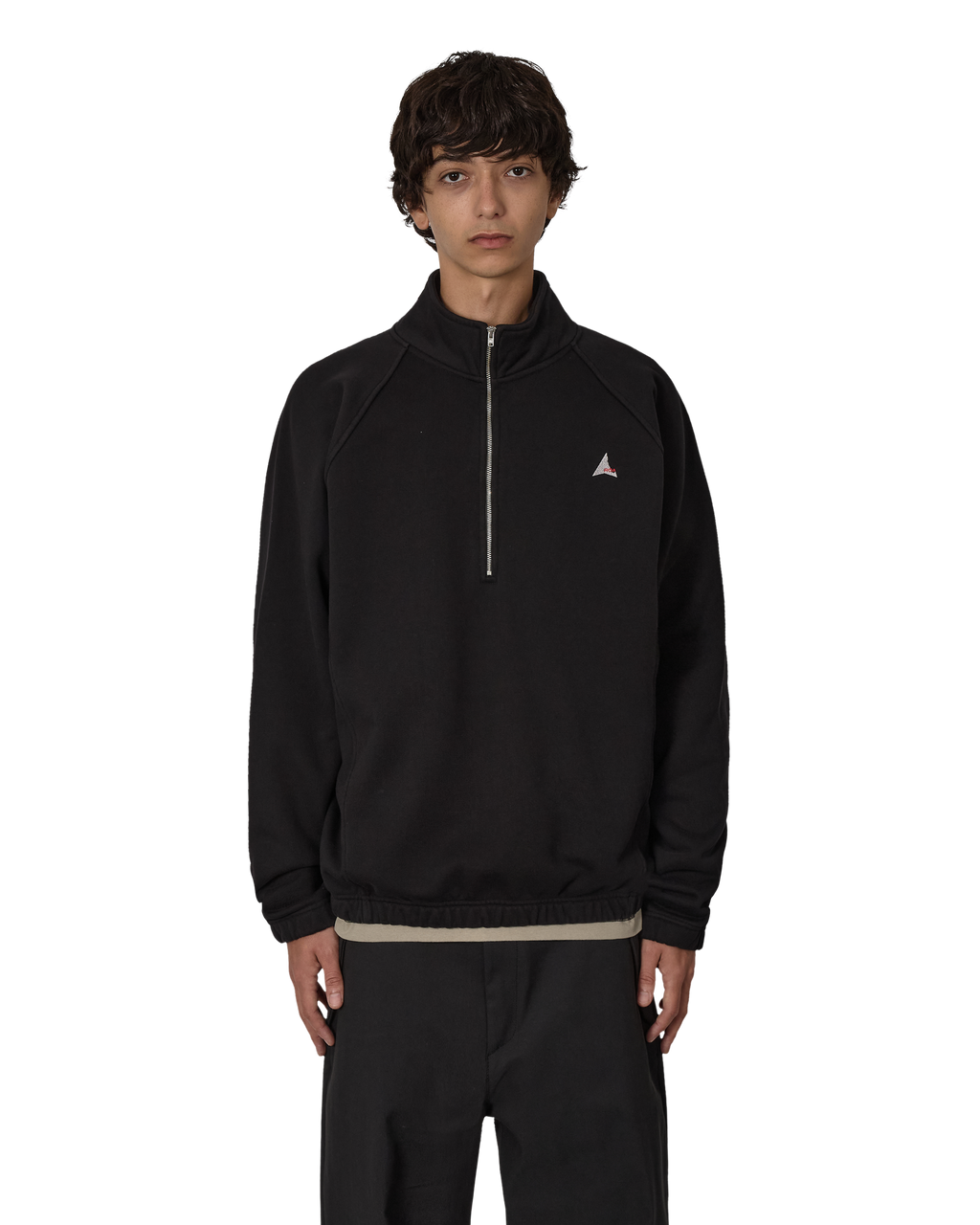 ROA Logo 490gsm Heavy Half Zip J318539-S-Black front