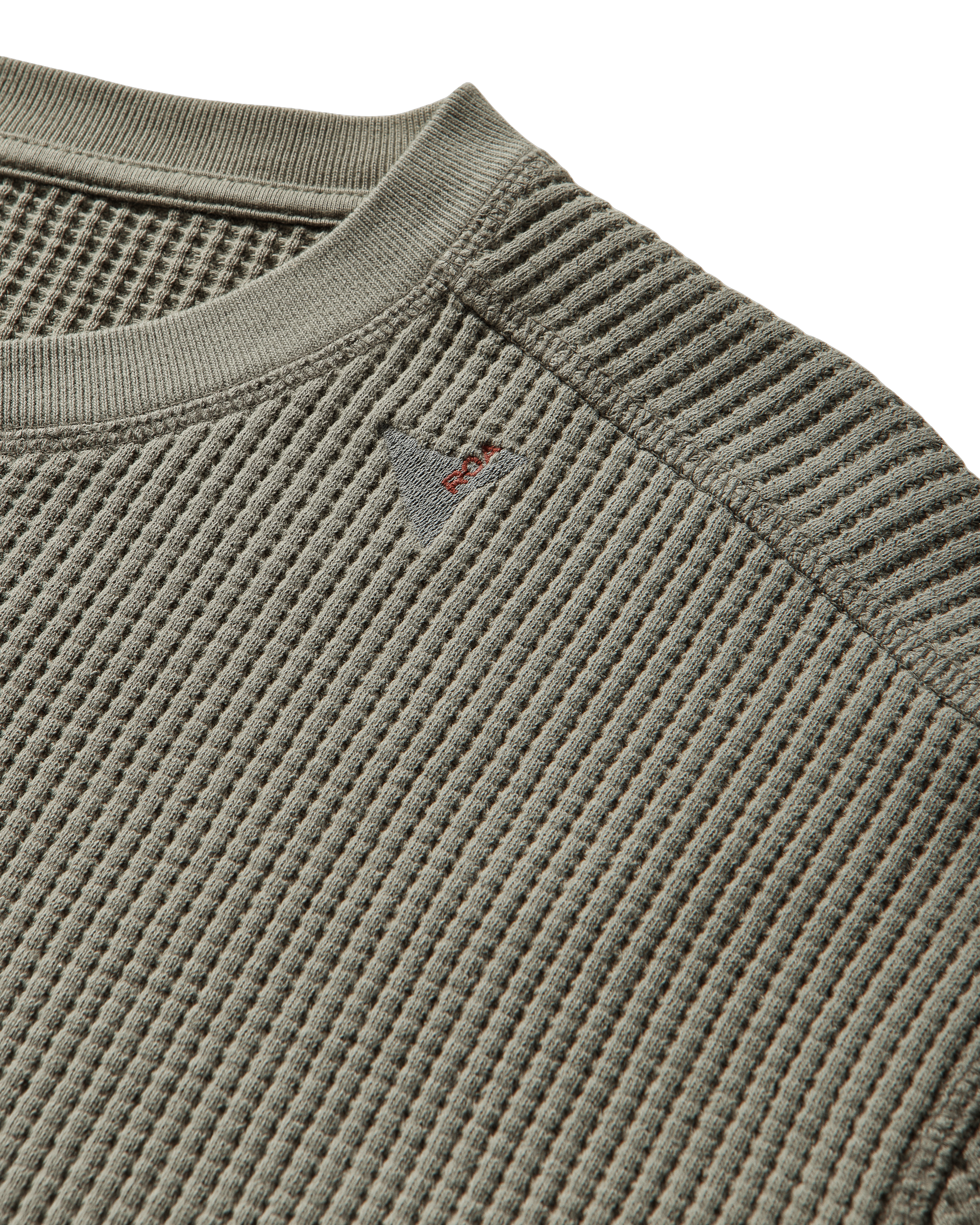 ROA Bee Sun Faded Organic Waffle Serafino Long Sleeve J325239-S-Green 11