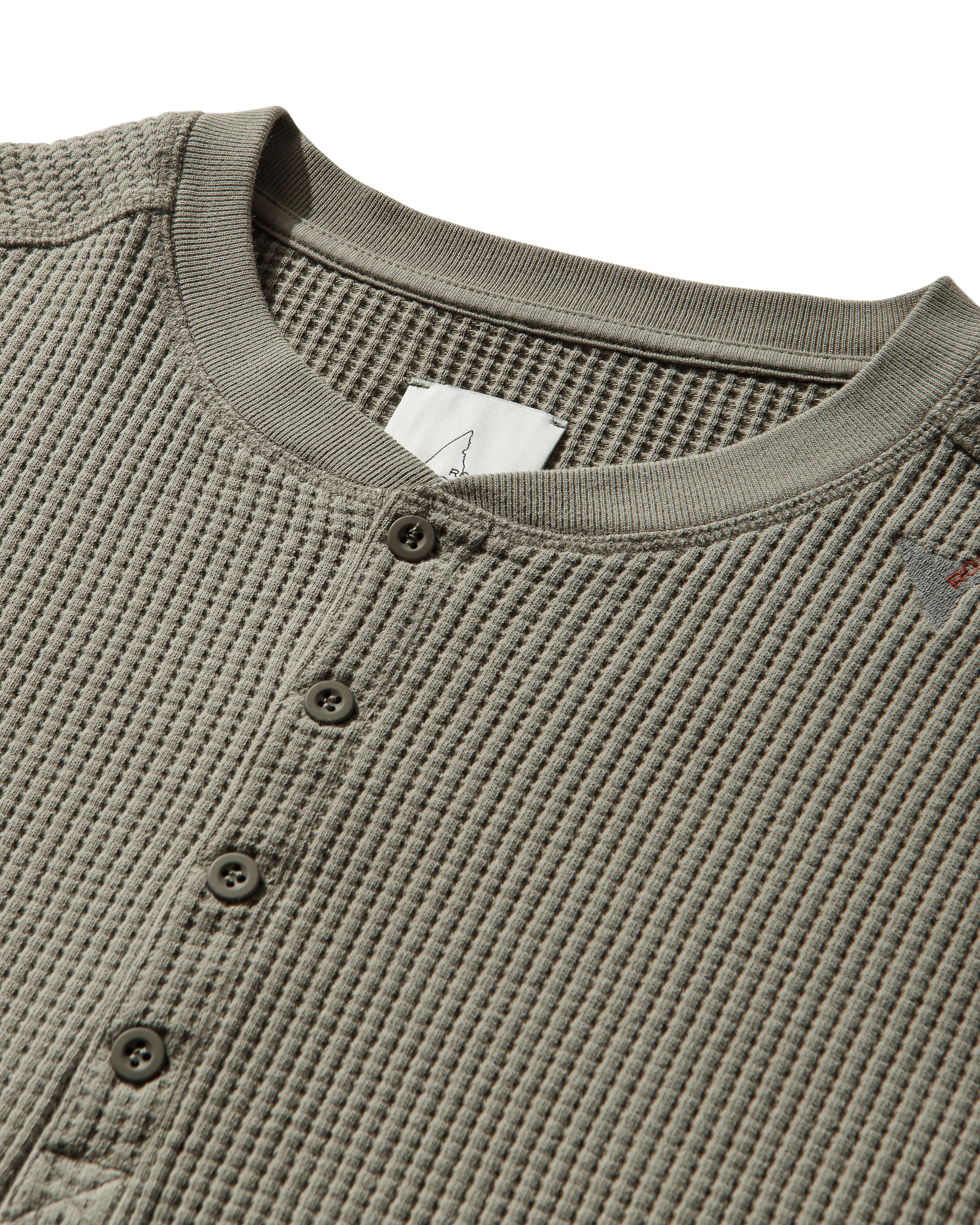 ROA Bee Sun Faded Organic Waffle Serafino Long Sleeve J325239-S-Green 12