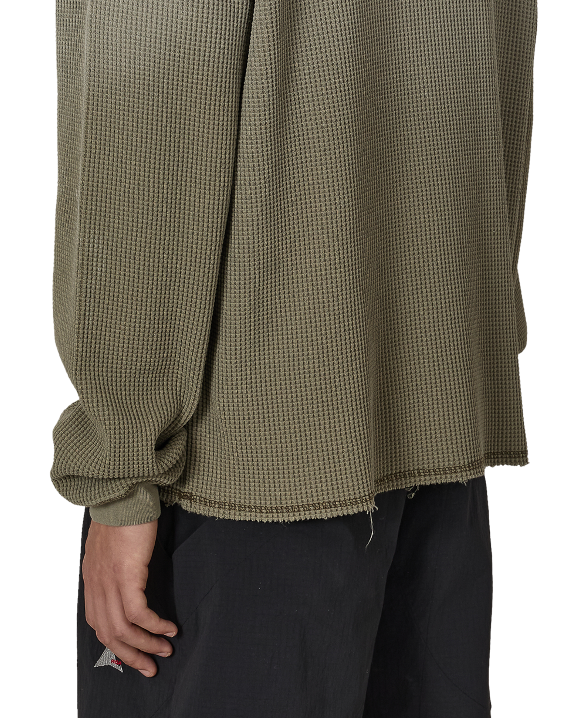 ROA Bee Sun Faded Organic Waffle Serafino Long Sleeve J325239-S-Green 8