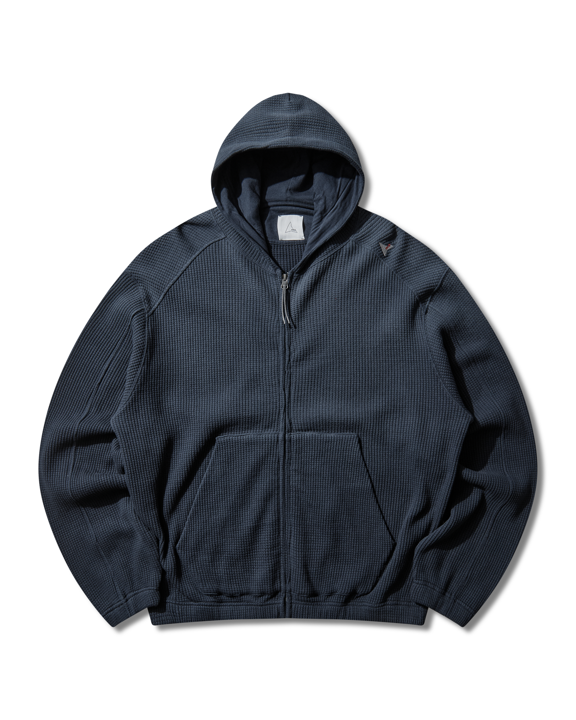 ROA Bee Sun Faded Organic Waffle Zip Up Hoodie J325240-S-Blue 9