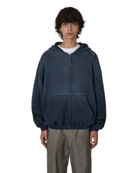 Thumbnail Bee Sun Faded Organic Waffle Zip Up Hoodie Navy