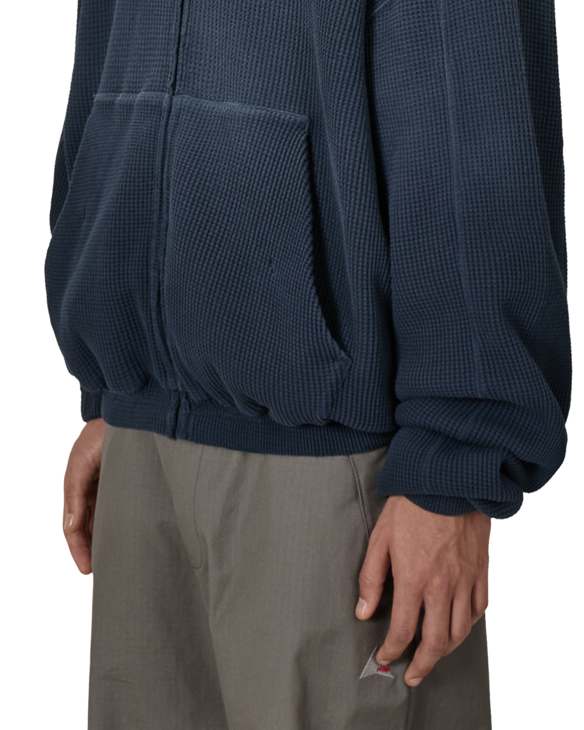 ROA Bee Sun Faded Organic Waffle Zip Up Hoodie J325240-S-Blue 6