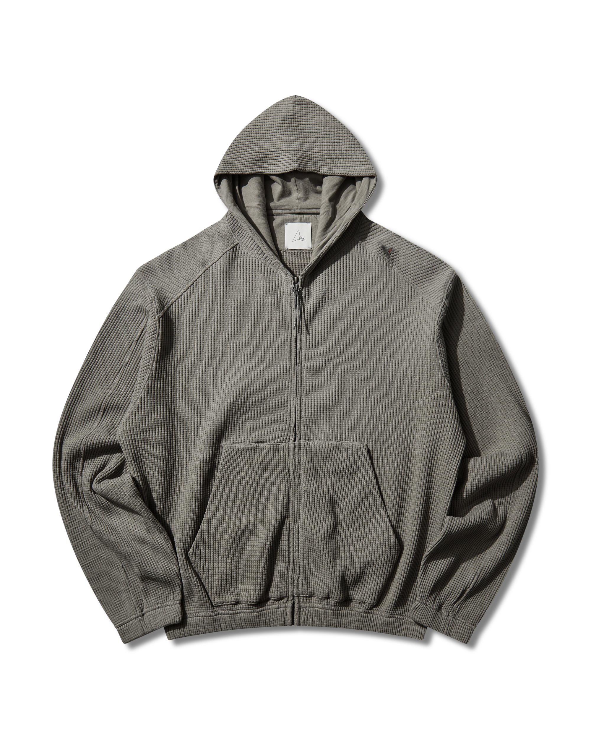ROA Bee Sun Faded Organic Waffle Zip Up Hoodie J325241-S-Grey 9