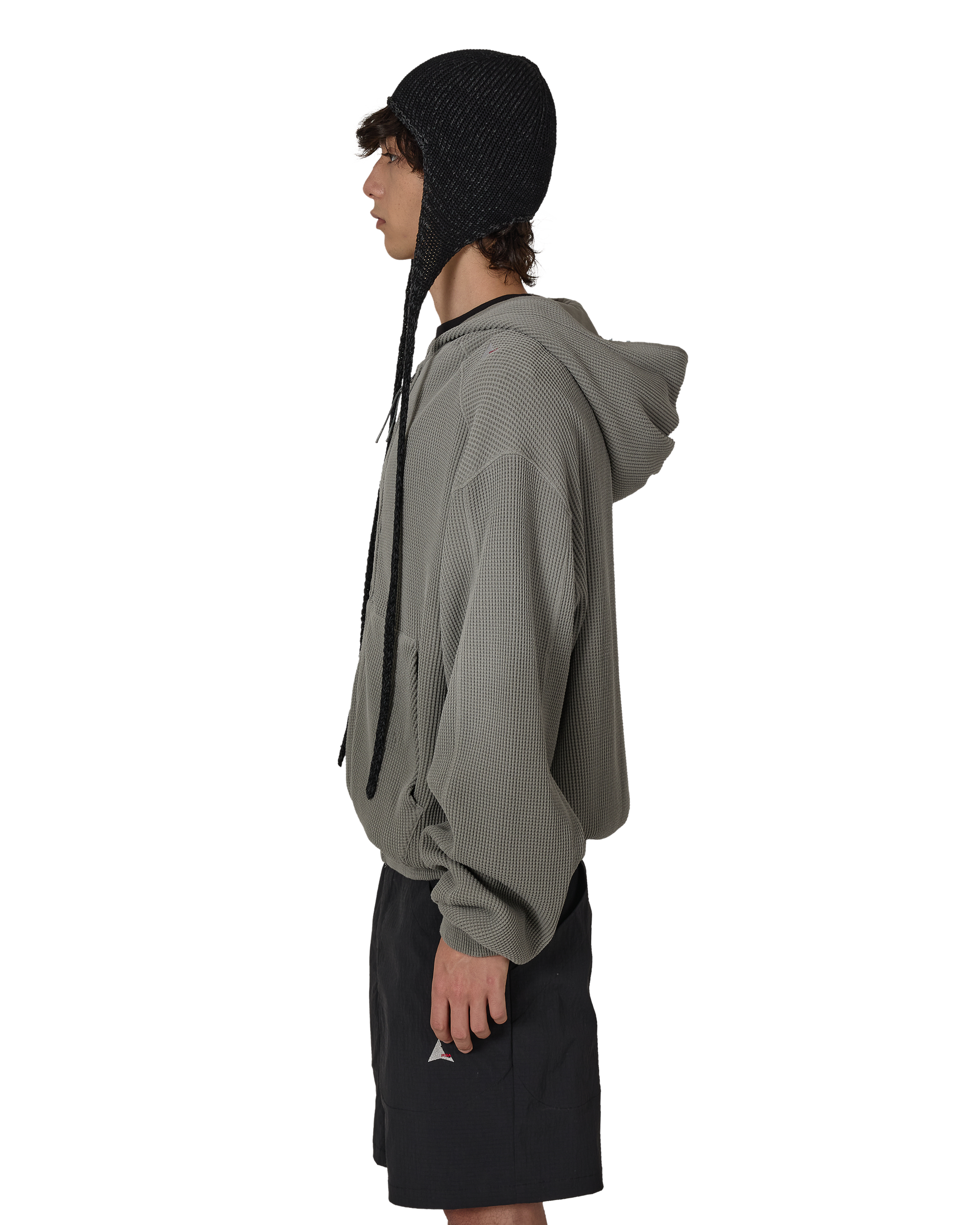 ROA Bee Sun Faded Organic Waffle Zip Up Hoodie J325241-S-Grey 2