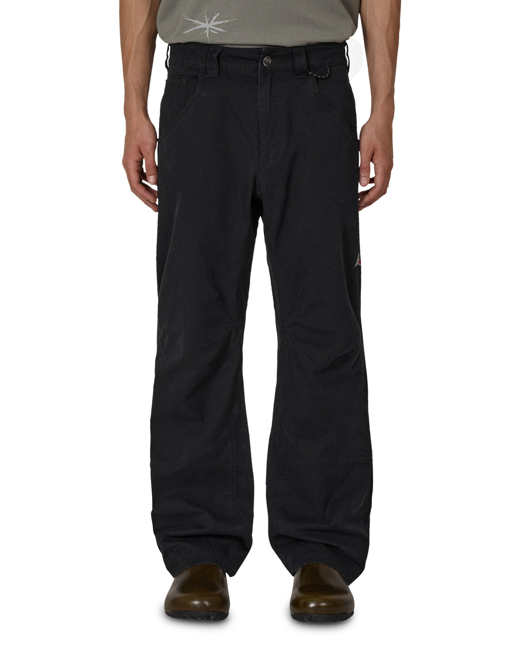 ROA Crimp Shaped Cotton Pants J325338-S-Black front