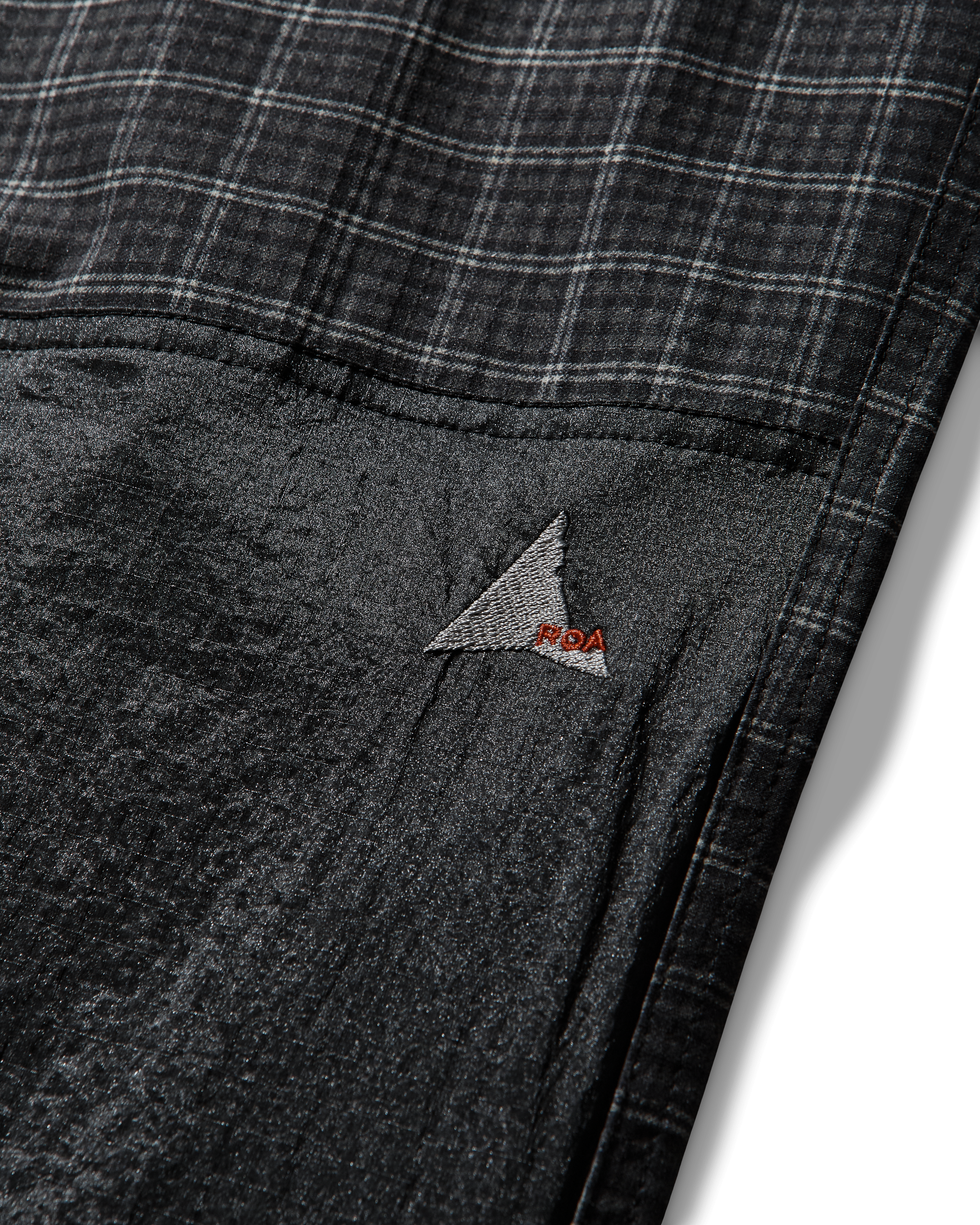 ROA Aair Floweave Printed Check Elasticated Waistband Pants J325399-S-Black 12