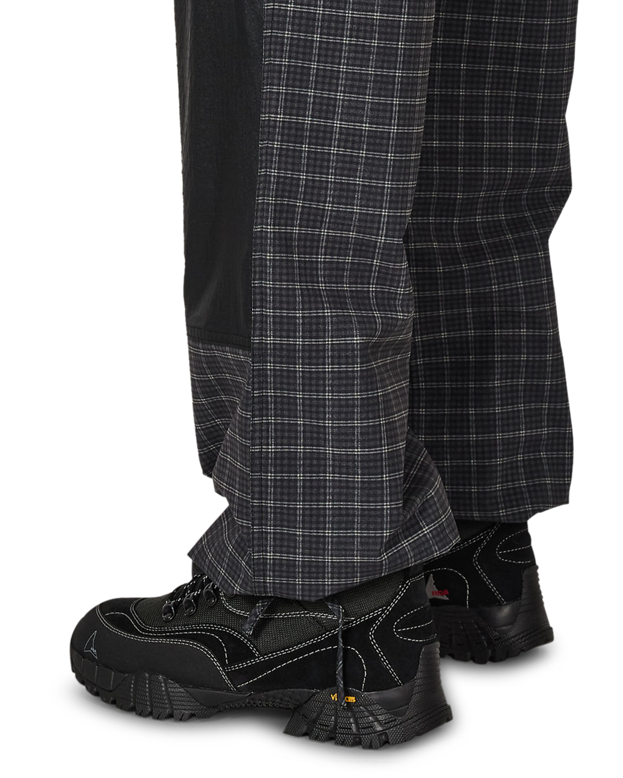 ROA Aair Floweave Printed Check Elasticated Waistband Pants J325399-S-Black 8