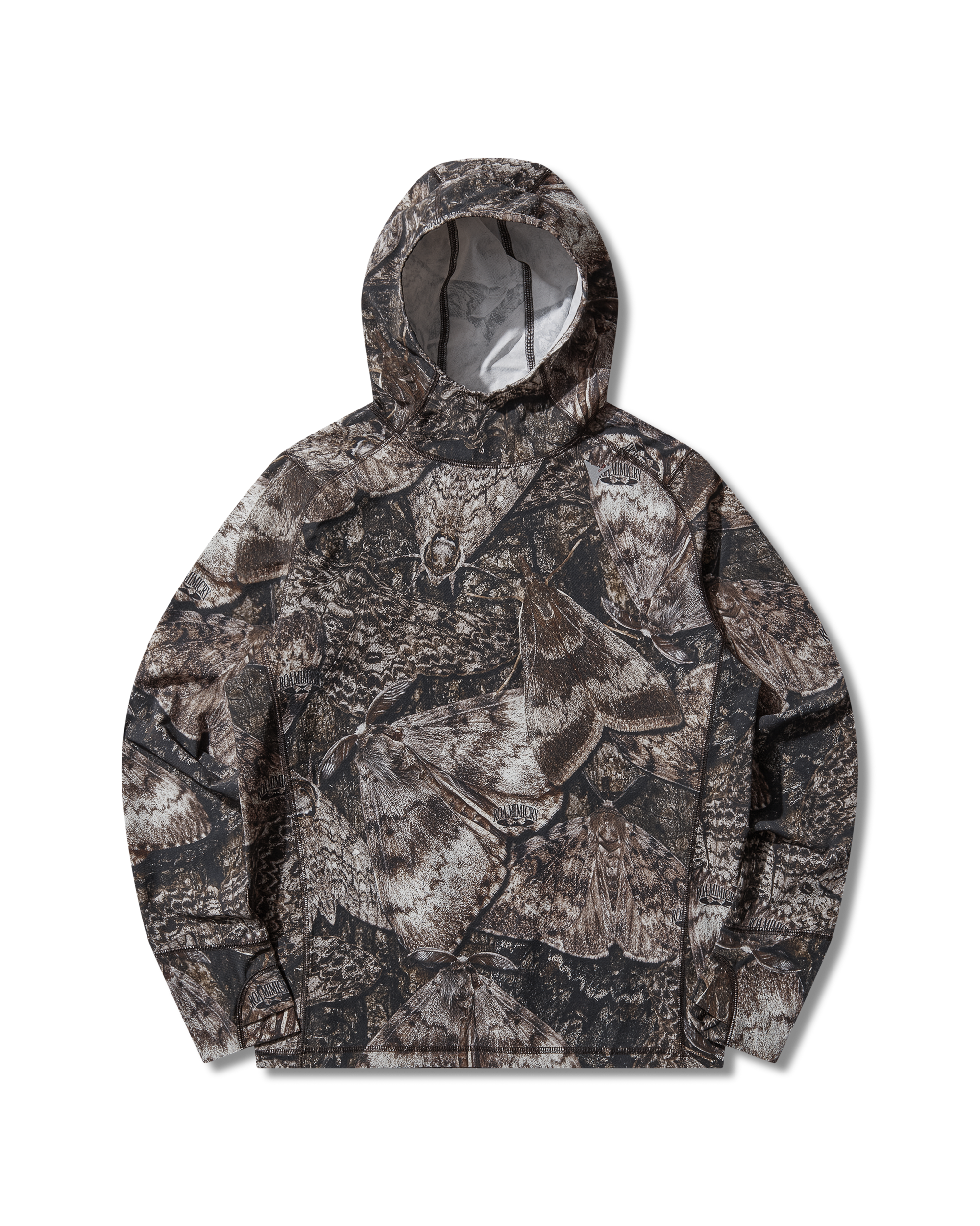 ROA Lio Upf Plus 50 Baselayer Moth Print Long Sleeve Hoodie J325401-S-Brown 9