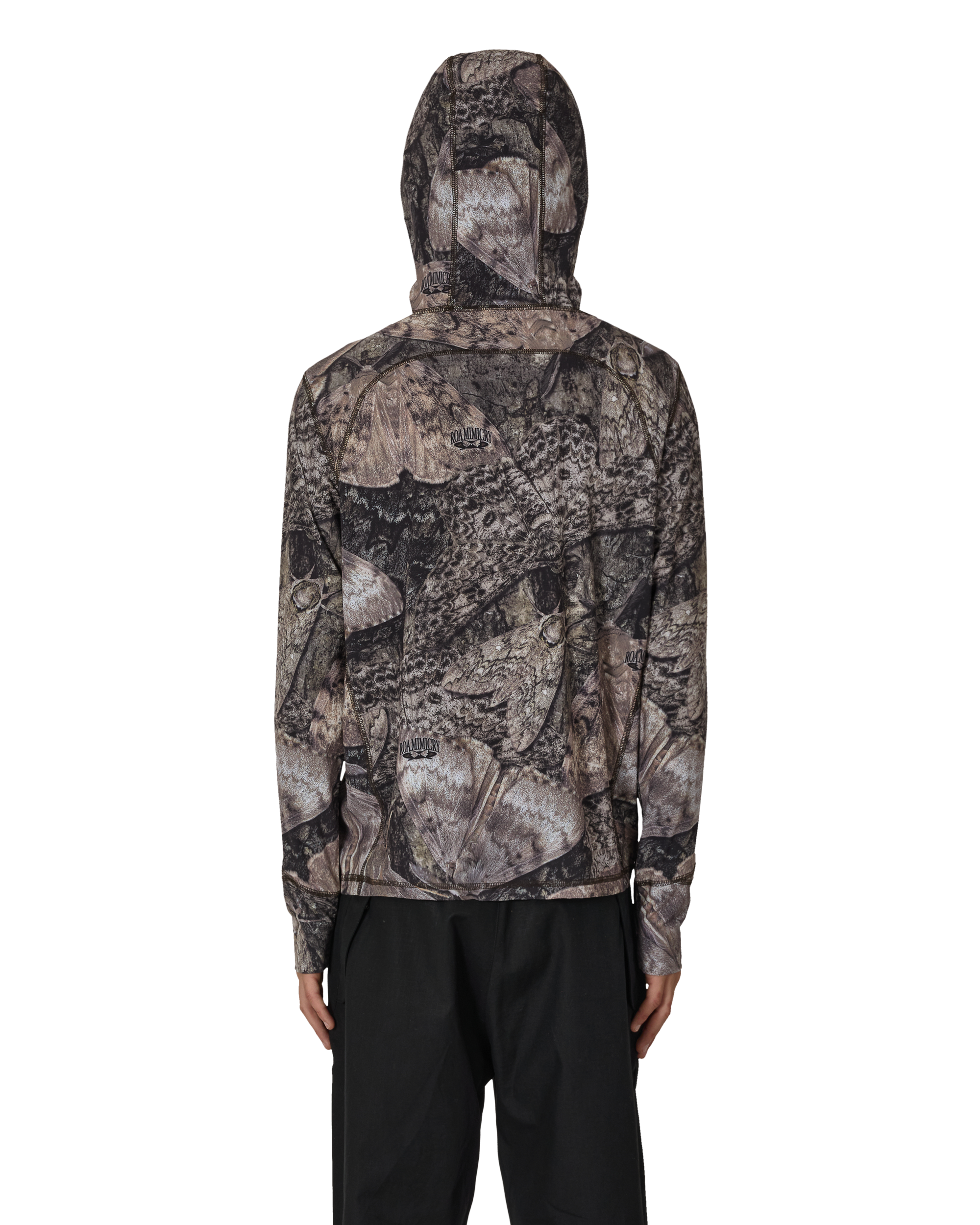 ROA Lio Upf Plus 50 Baselayer Moth Print Long Sleeve Hoodie J325401-S-Brown 3