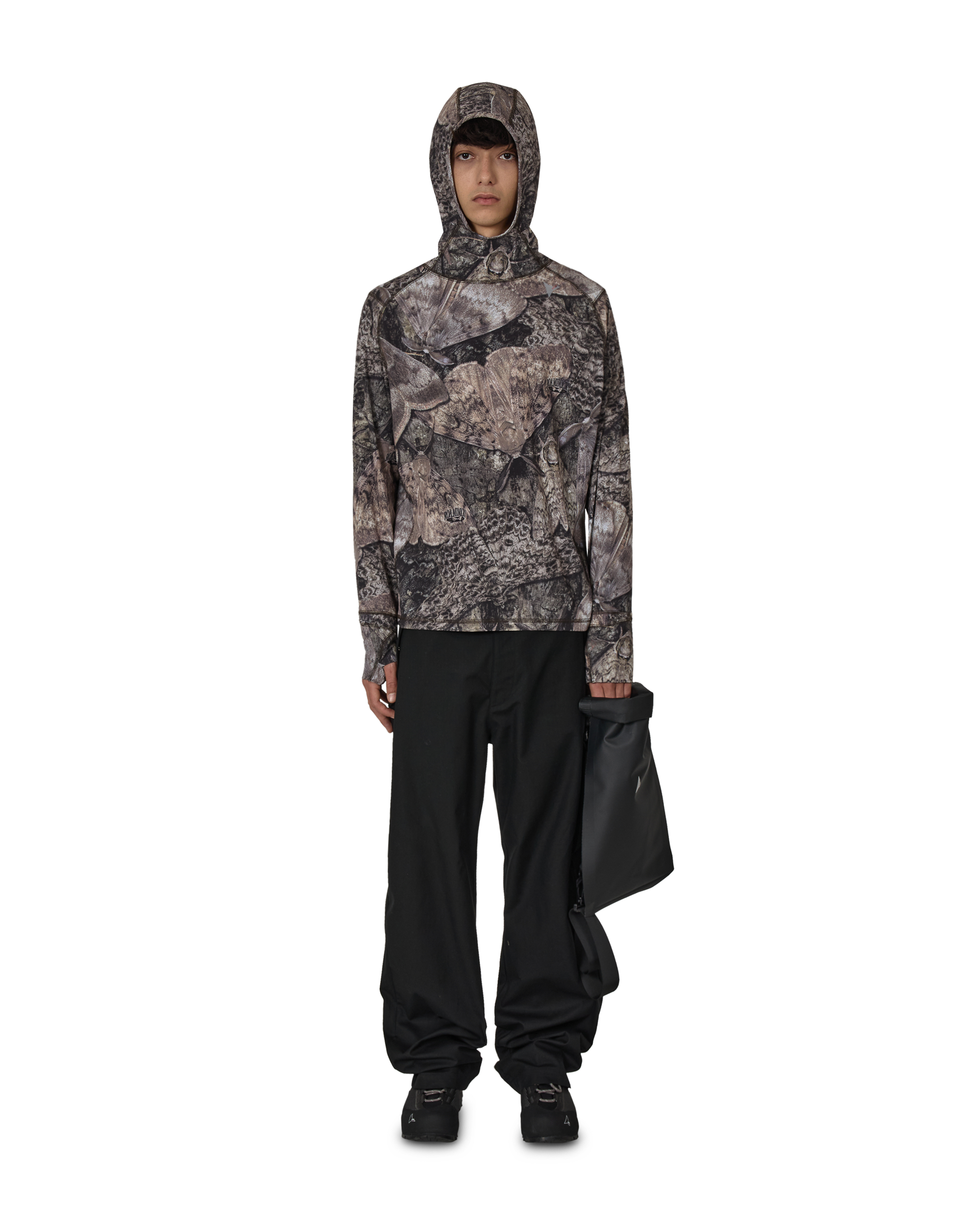 ROA Lio Upf Plus 50 Baselayer Moth Print Long Sleeve Hoodie J325401-S-Brown 4