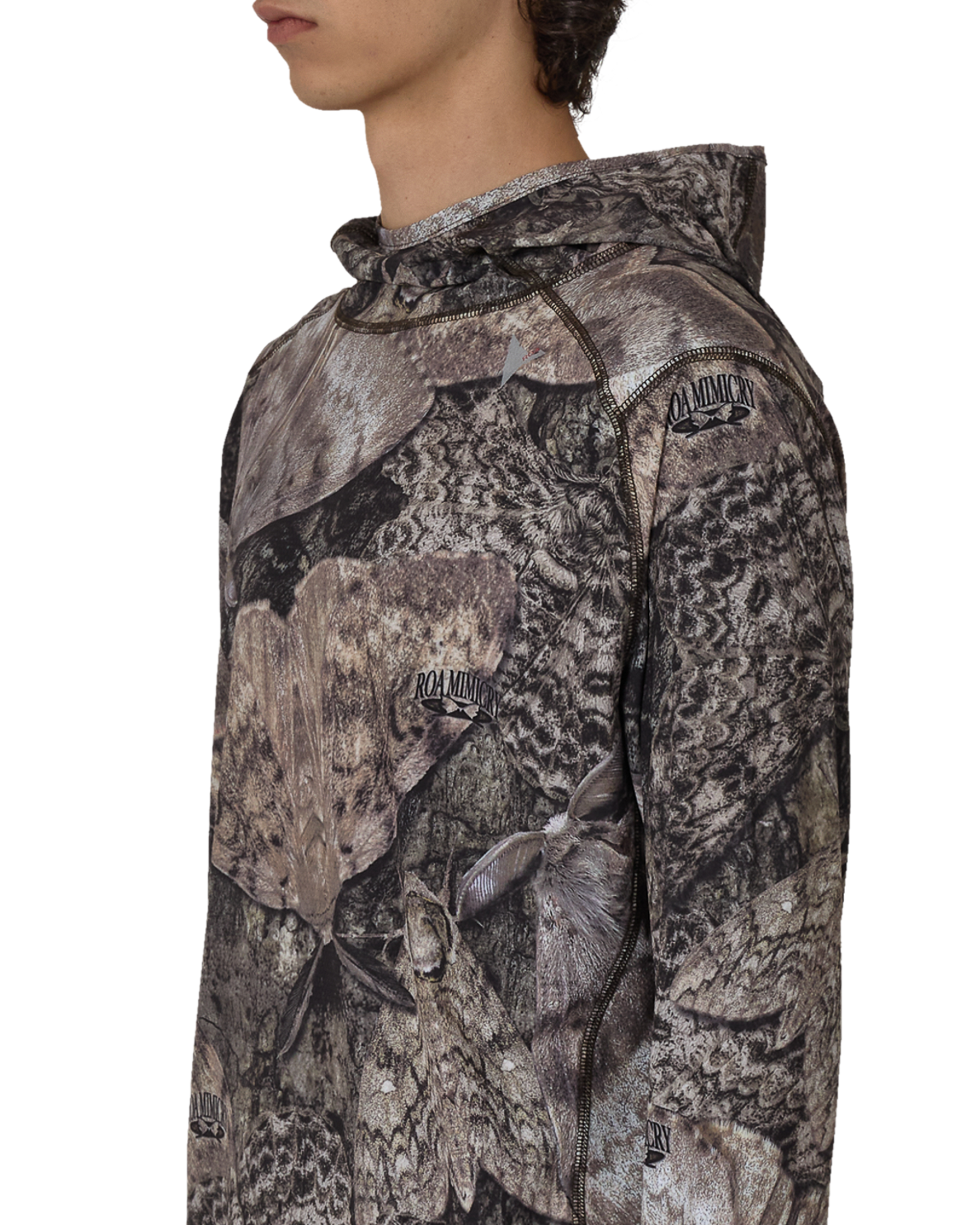 ROA Lio Upf Plus 50 Baselayer Moth Print Long Sleeve Hoodie J325401-S-Brown 5