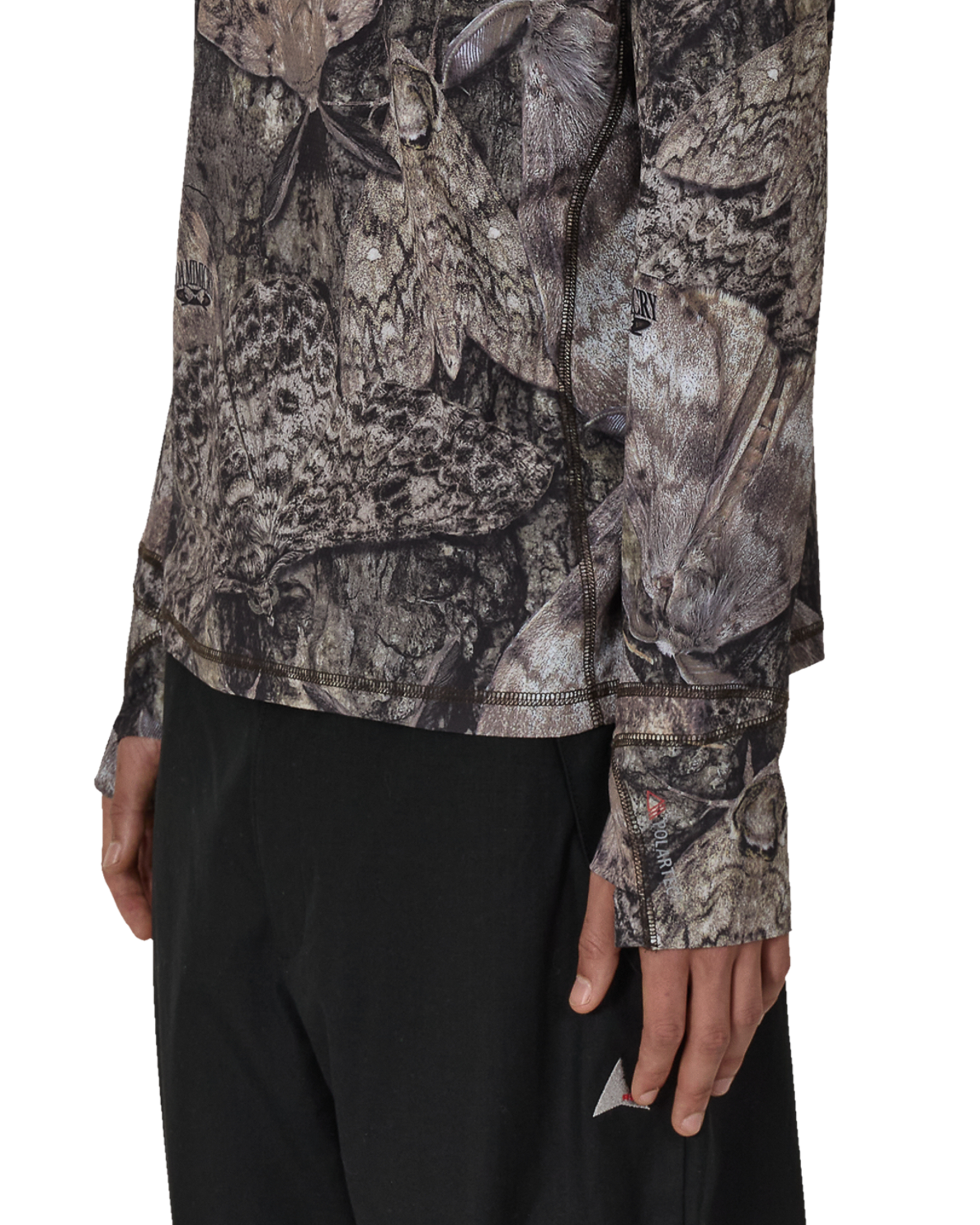 ROA Lio Upf Plus 50 Baselayer Moth Print Long Sleeve Hoodie J325401-S-Brown 6