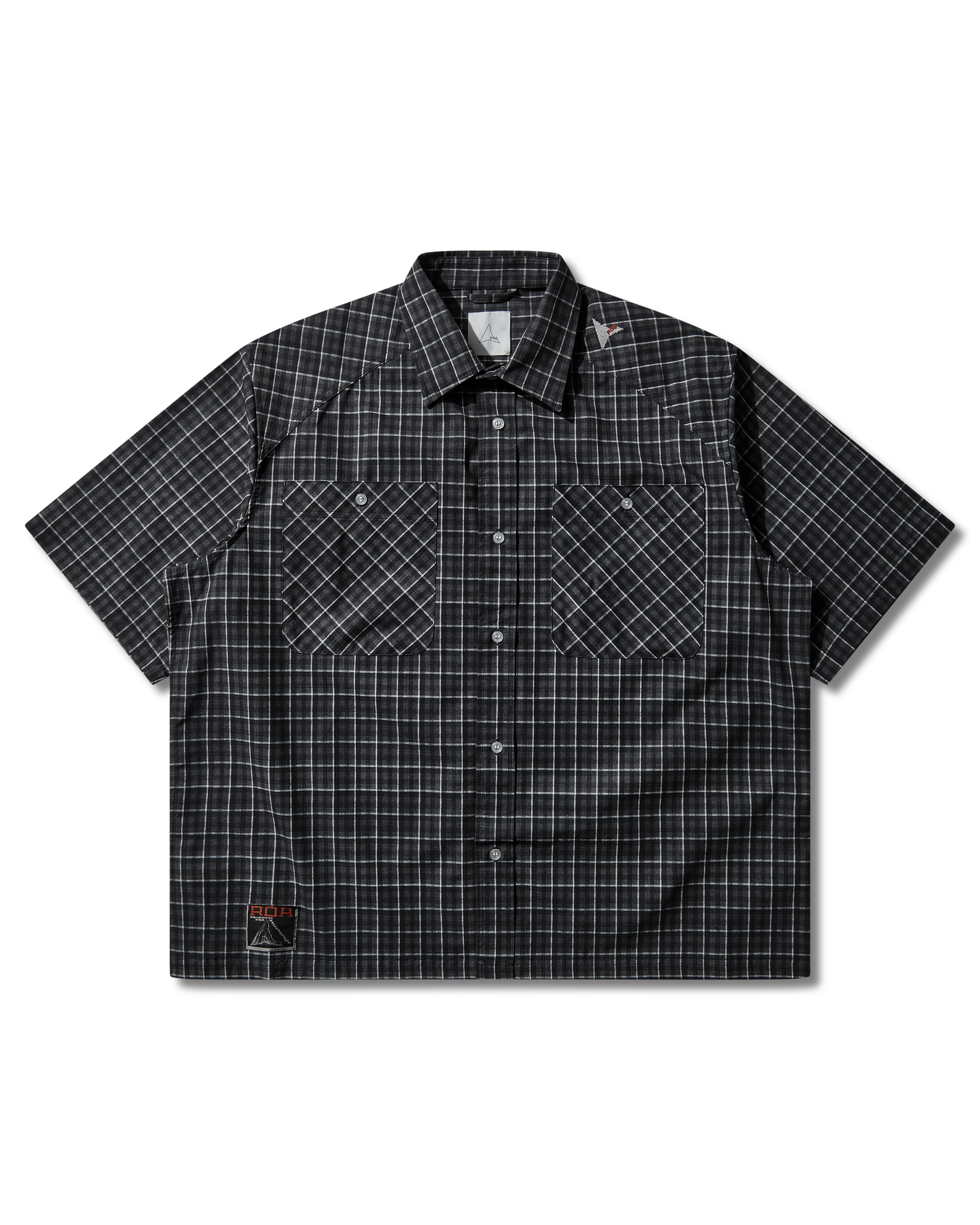ROA Aair Floweave Printed Check Short Sleeve Shirt J325402-S-Grey 9