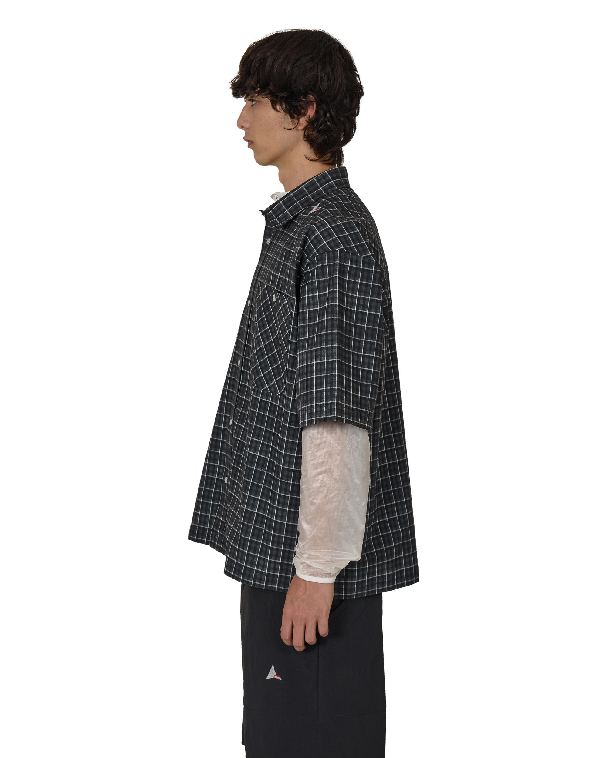 ROA Aair Floweave Printed Check Short Sleeve Shirt J325402-S-Grey 2