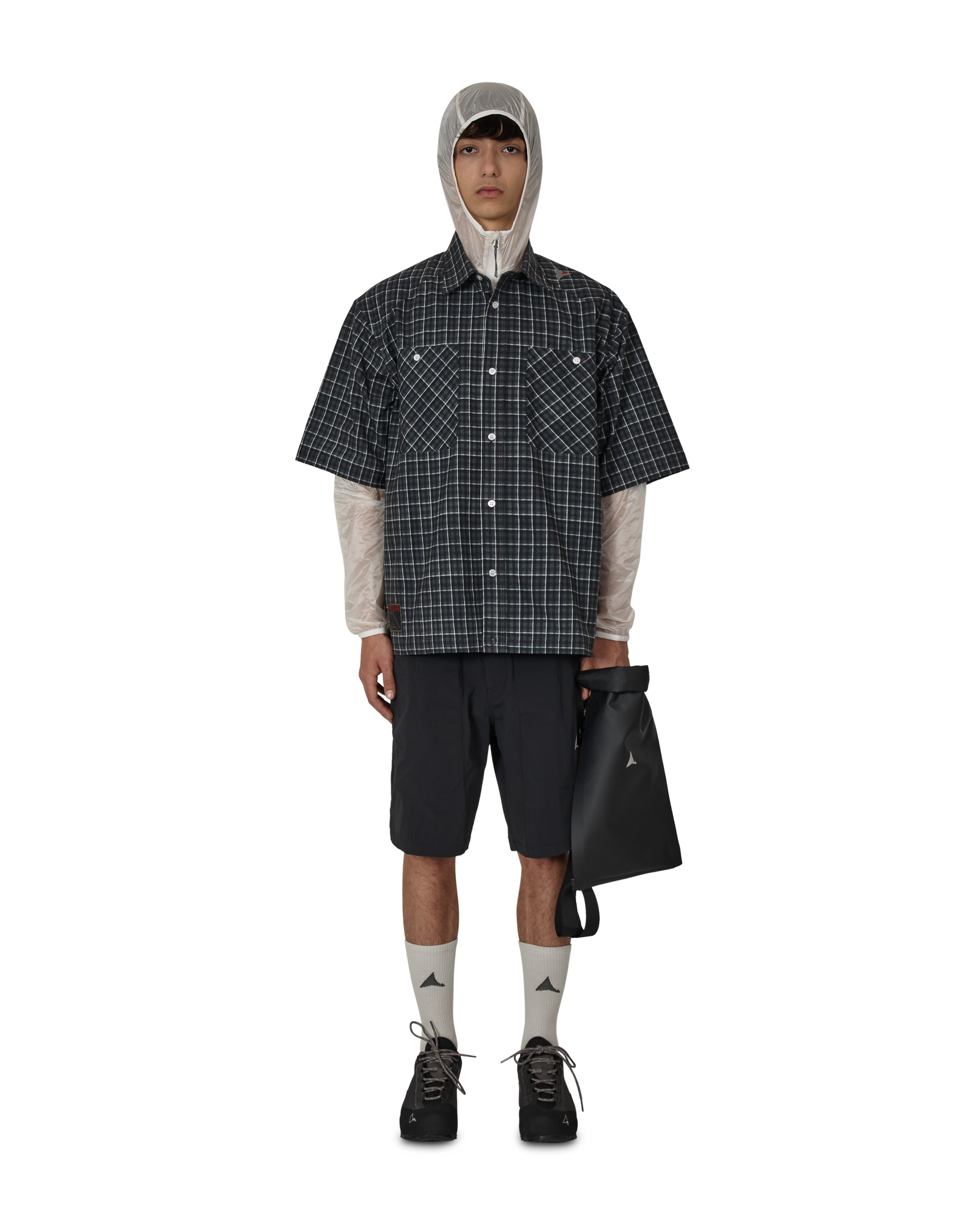 ROA Aair Floweave Printed Check Short Sleeve Shirt J325402-S-Grey 4