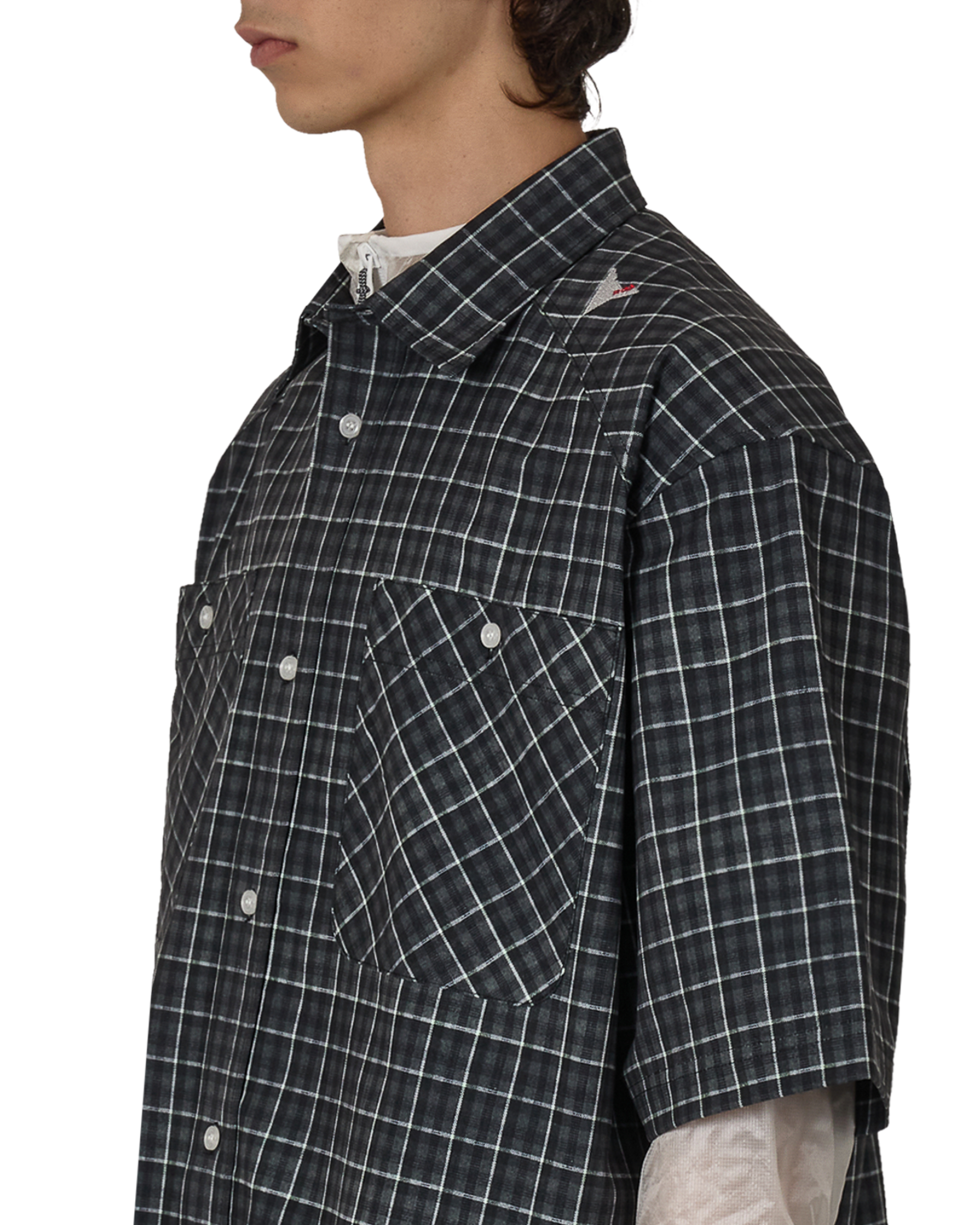 ROA Aair Floweave Printed Check Short Sleeve Shirt J325402-S-Grey 5