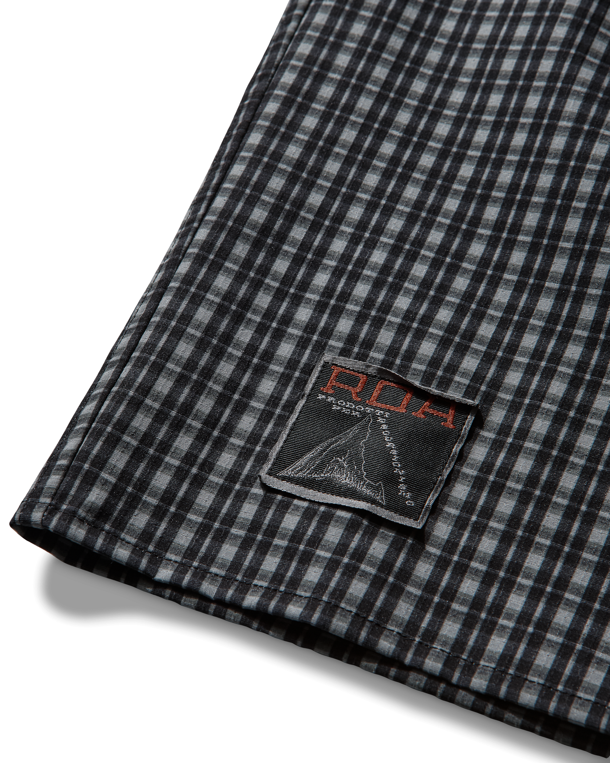 ROA Aair Floweave Printed Check Long Sleeve Hooded Shirt J325403-S-Black 11