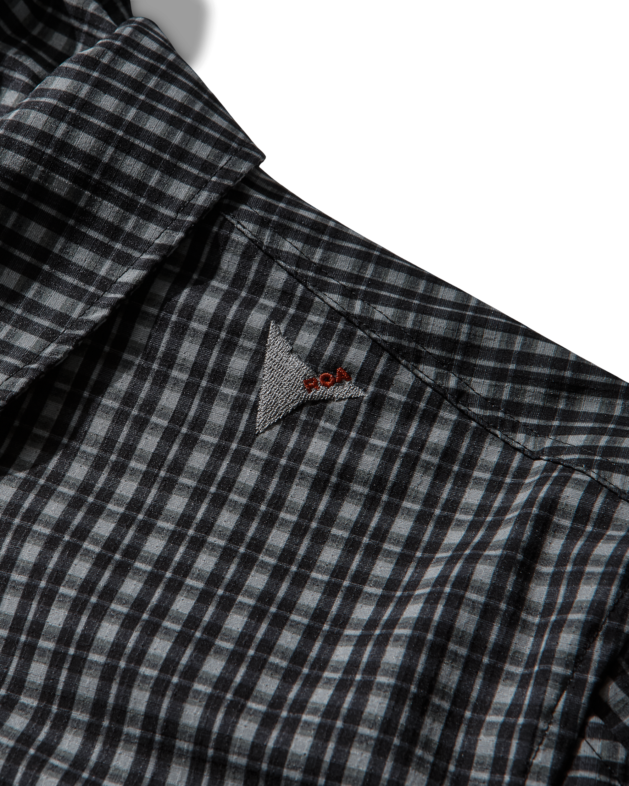 ROA Aair Floweave Printed Check Long Sleeve Hooded Shirt J325403-S-Black 12