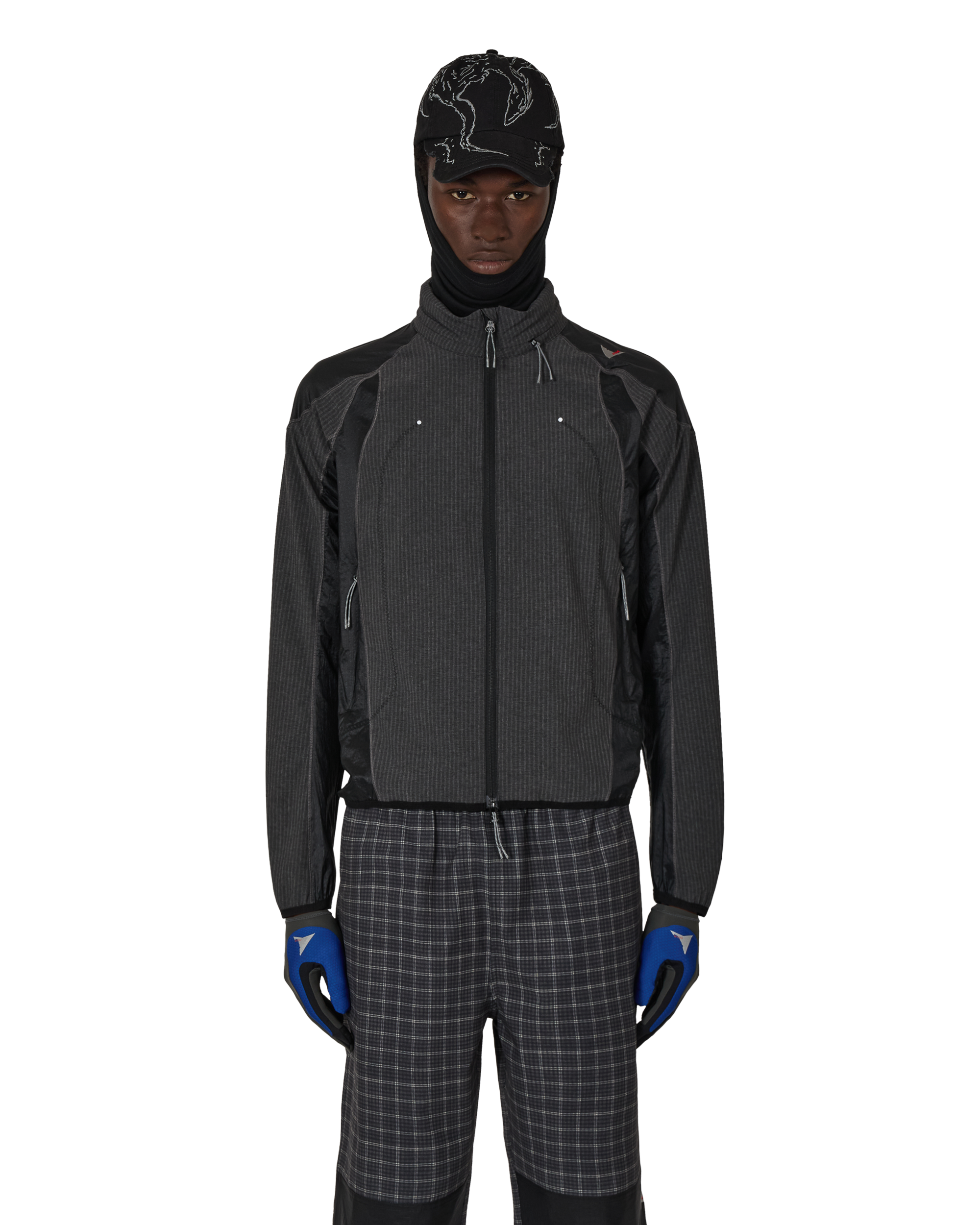 ROA Numb Pinstriped Hooded Wind Jacket J325407-S-Black front