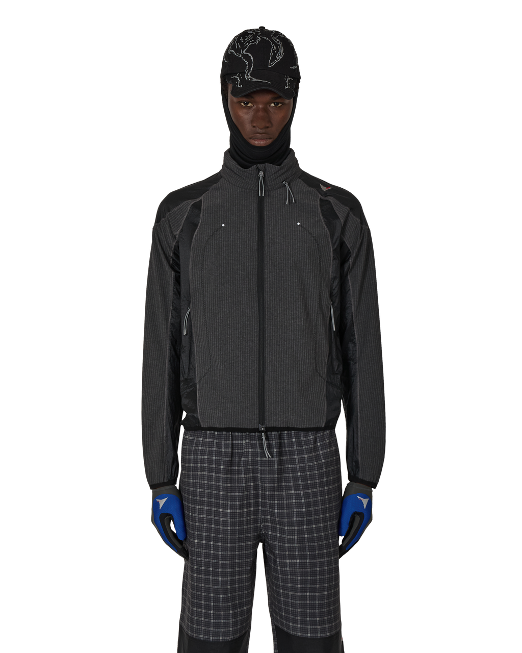 ROA Numb Pinstriped Hooded Wind Jacket J325407-S-Black front