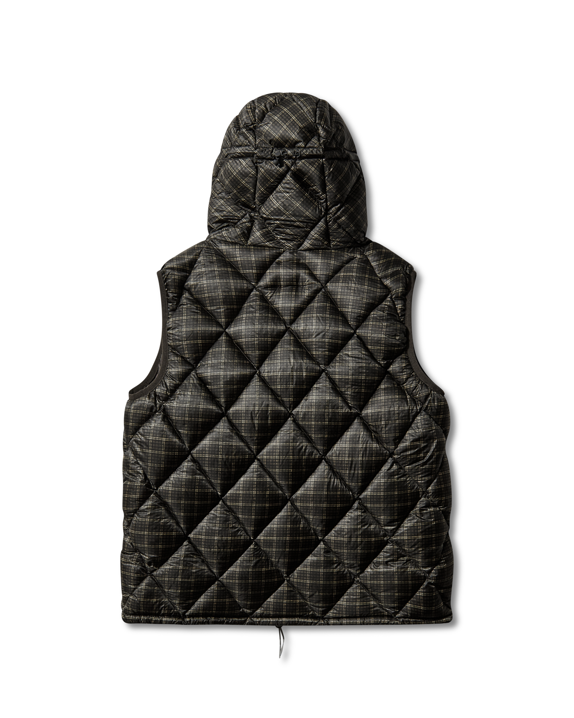 ROA Nuna 600 Fill Power Printed Check Hooded Down Vest J325408-S-Black 10