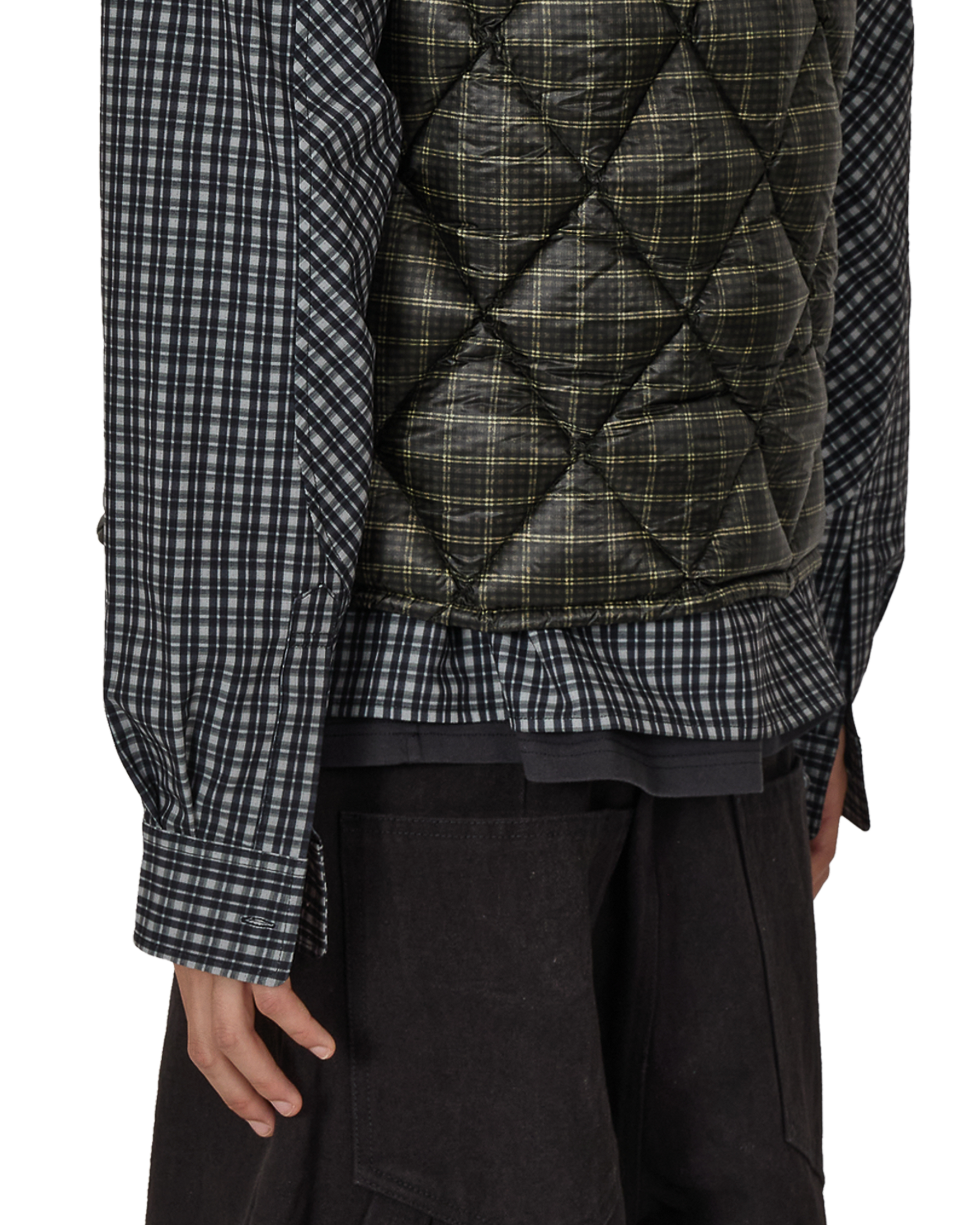 ROA Nuna 600 Fill Power Printed Check Hooded Down Vest J325408-S-Black 8