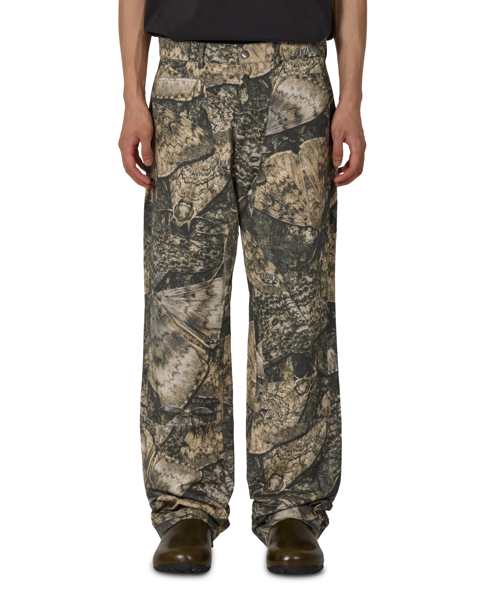 ROA Fomes Moth Print Double Knee Pant Brown J325420-S-Brown front