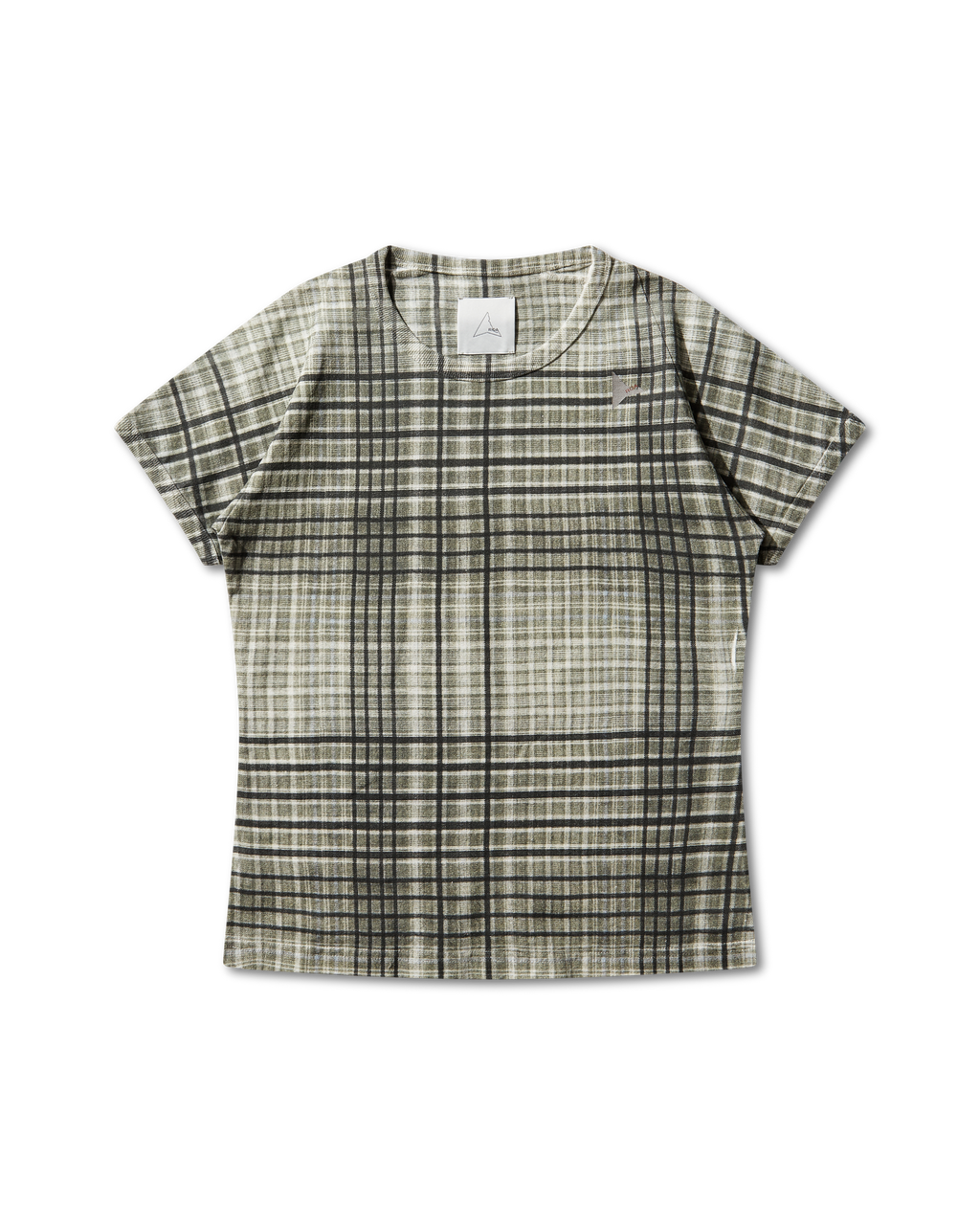 ROA Taba Printed Check Baby Tee J325463-M-Green front