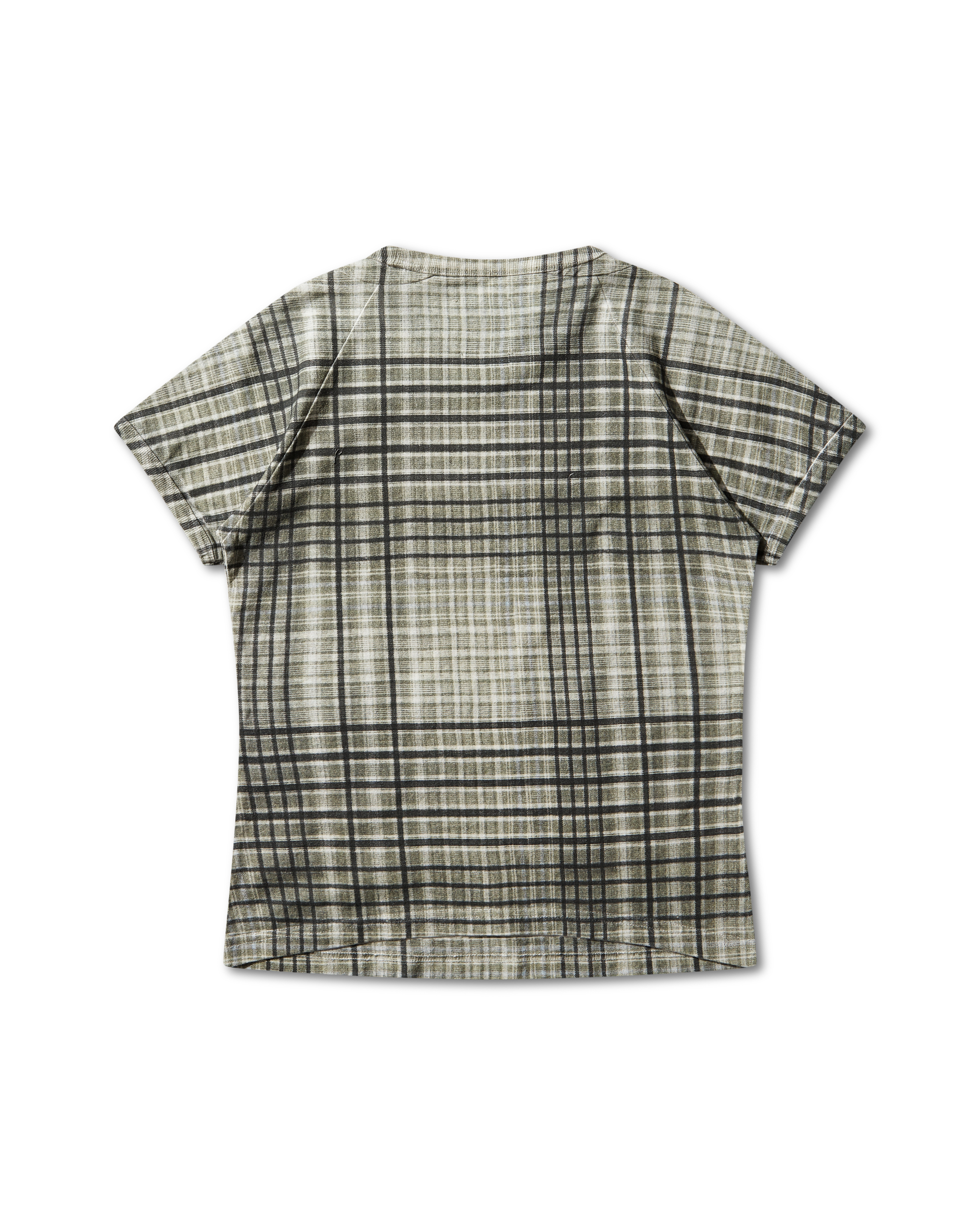 ROA Taba Printed Check Baby Tee J325463-XS-Green 10