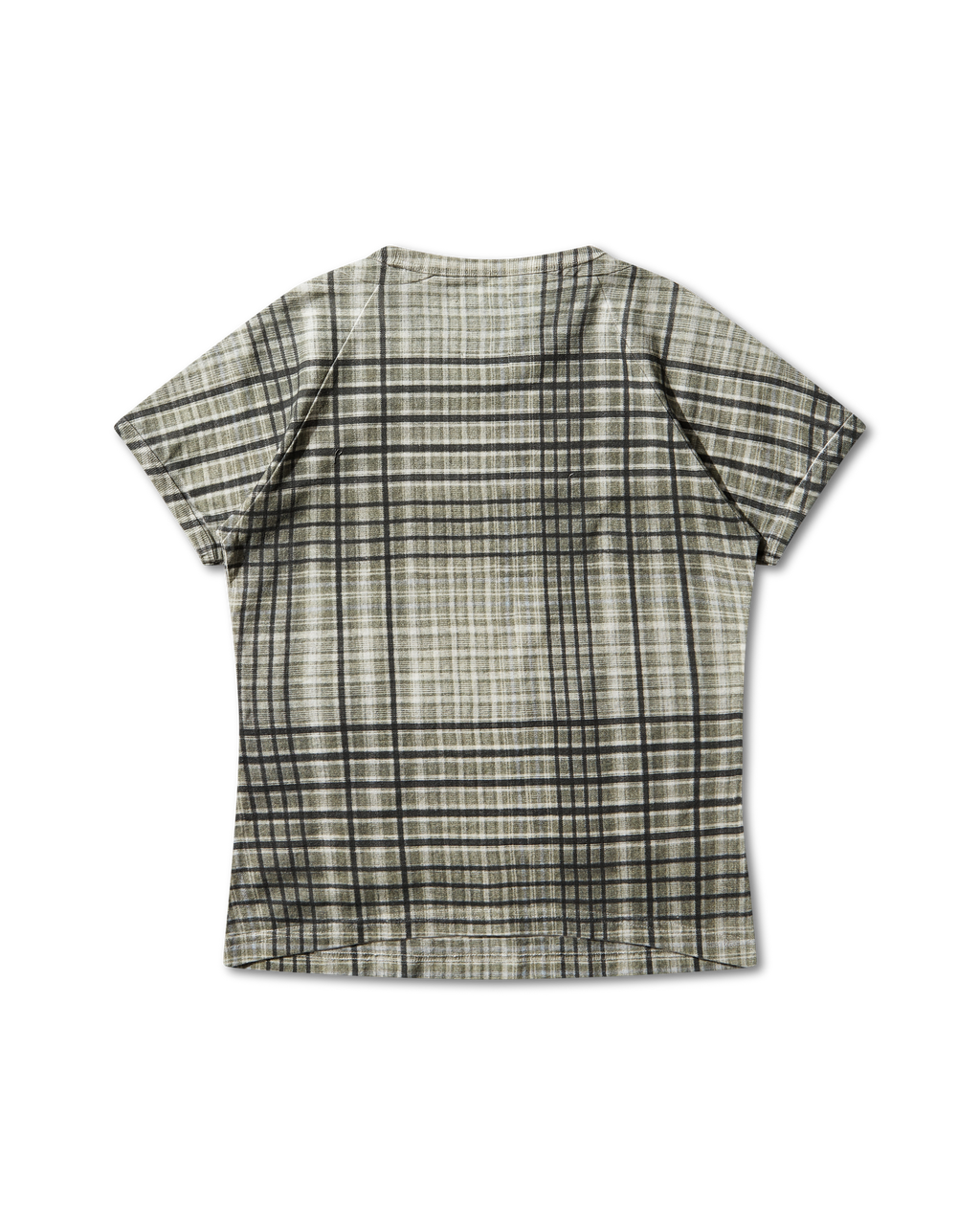 ROA Taba Printed Check Baby Tee J325463-M-Green front