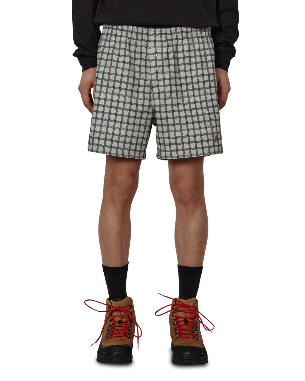 ROA Aair Floweave Printed Check Shorts J330189-XS-White front