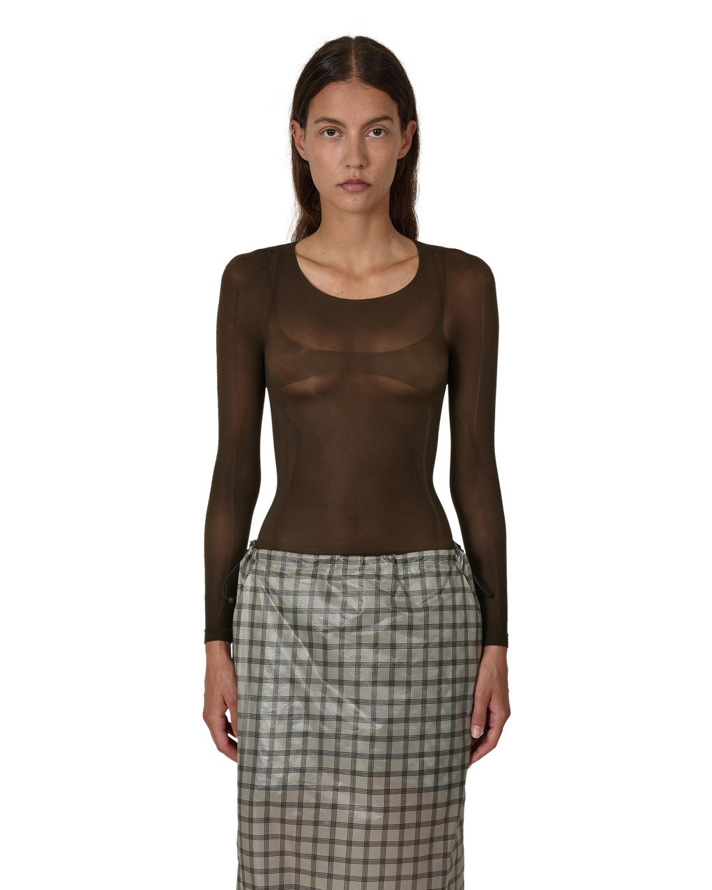 ROA Haze Ultralight Seamless See Through Long Sleeve J330836-XS/S-Brown front