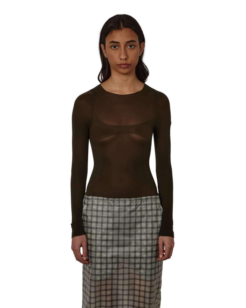 ROA Haze Ultralight Seamless See Through Long Sleeve J330836-XS/S-Brown front