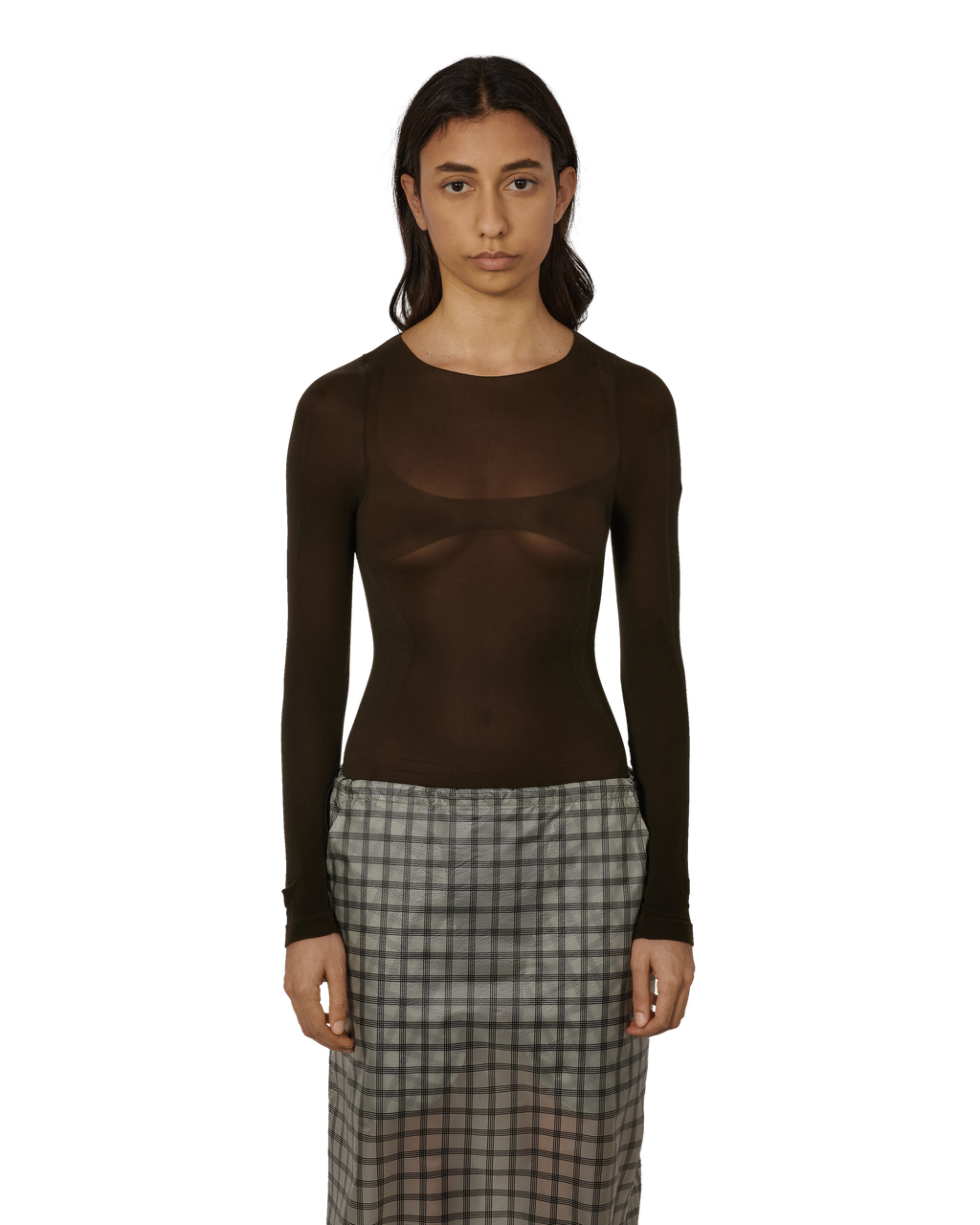 ROA Haze Ultralight Seamless See Through Long Sleeve J330836-M/L-Brown front