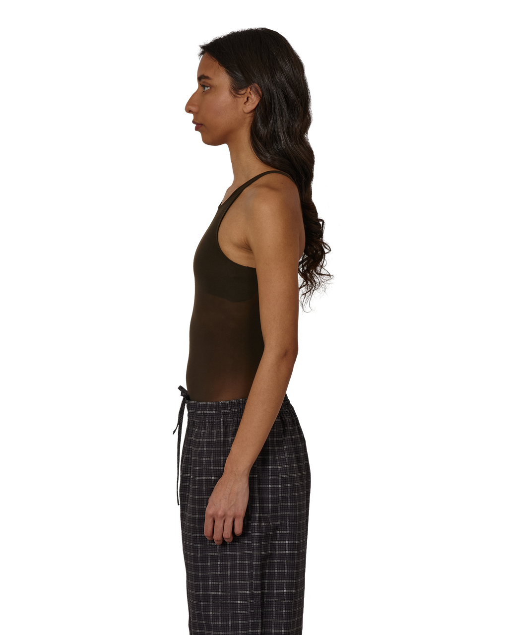 ROA Haze Ultralight Seamless See Through Tank Top J330838-XS/S-Brown front