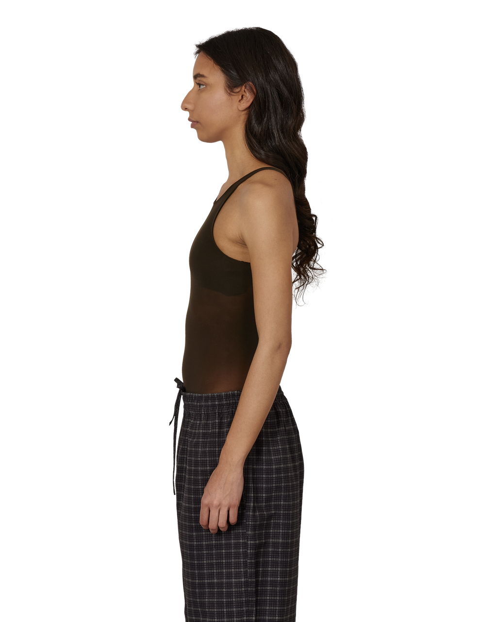 ROA Haze Ultralight Seamless See Through Tank Top J330838-XS/S-Brown front