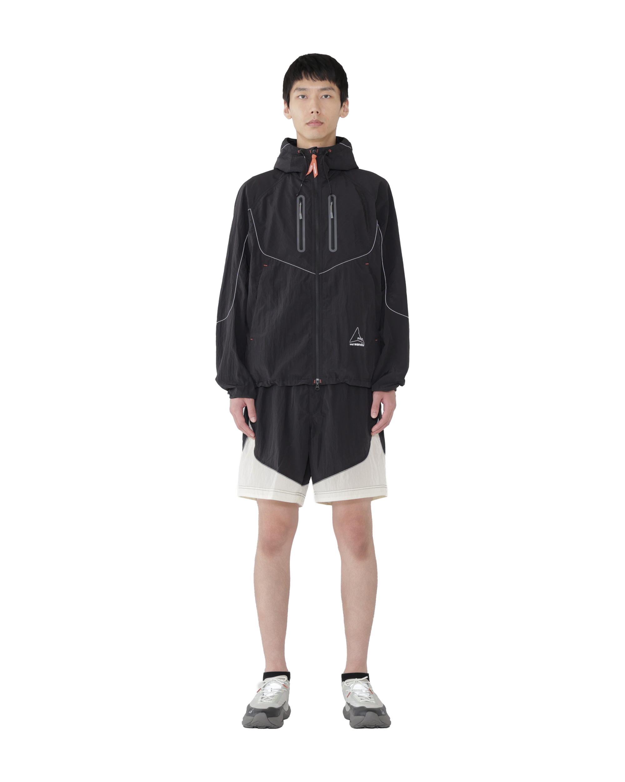 ROA ROA x and wander Ripstop Wind Jacket J334826-S-Black front
