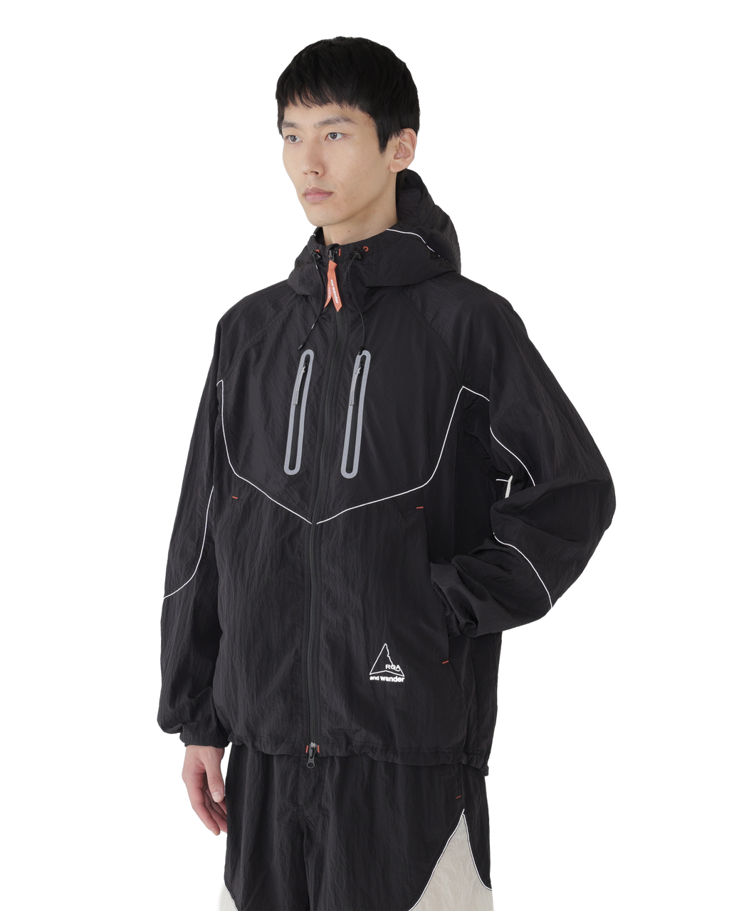 ROA ROA x and wander Ripstop Wind Jacket J334826-S-Black front