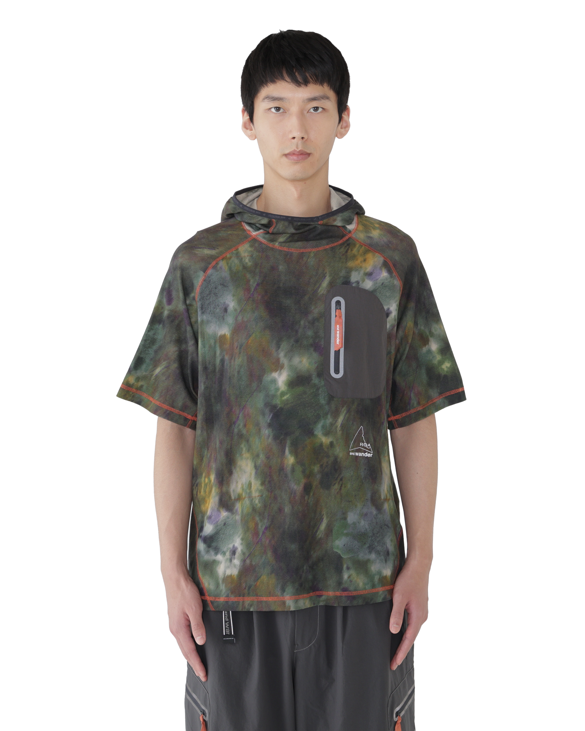 ROA ROA x and wander Printed Hoodie T-Shirt J334834-S-Multicolor 2
