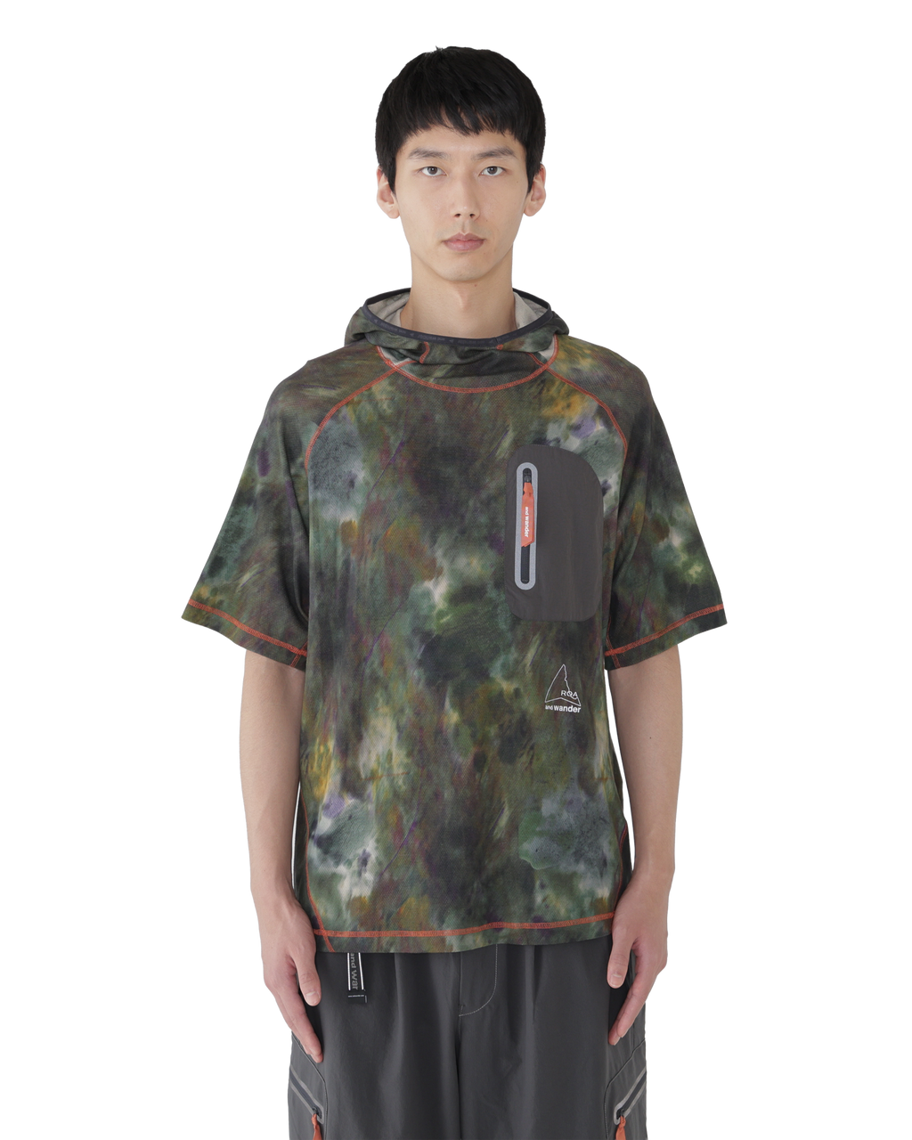 ROA ROA x and wander Printed Hoodie T-Shirt J334834-S-Multicolor front