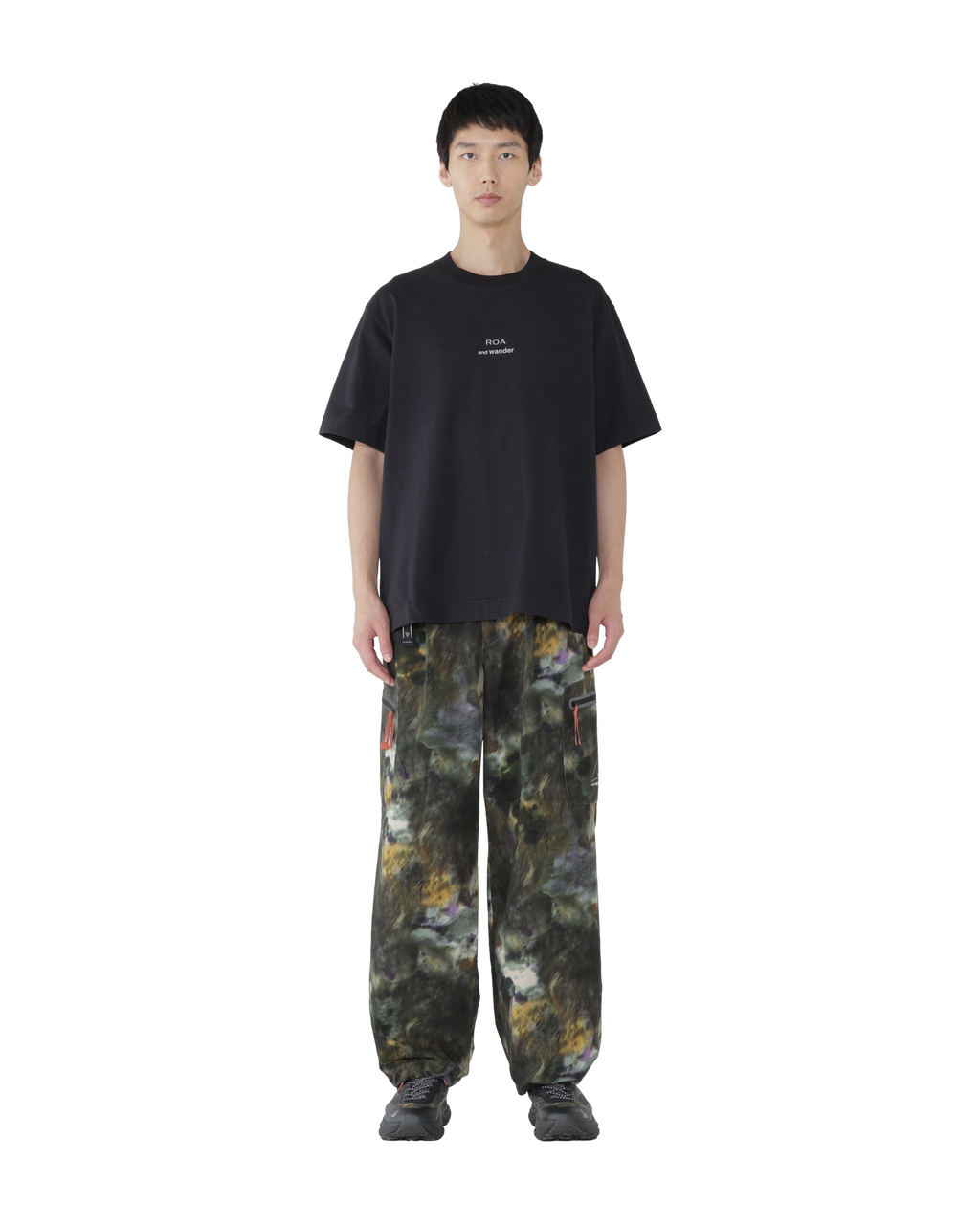 ROA ROA x and wander Logo Printed T-Shirt J334835-S-Black front