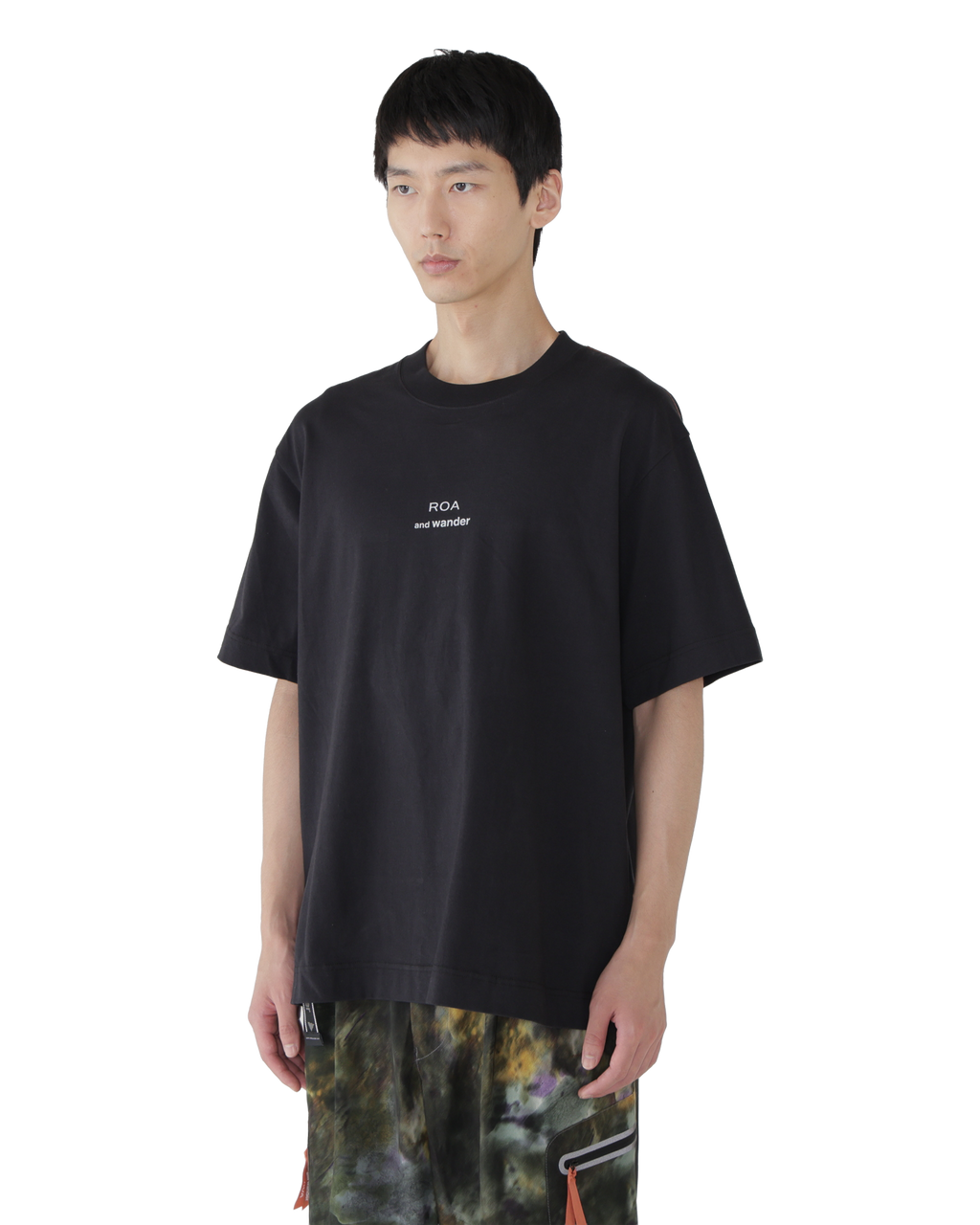 ROA ROA x and wander Logo Printed T-Shirt J334835-S-Black front