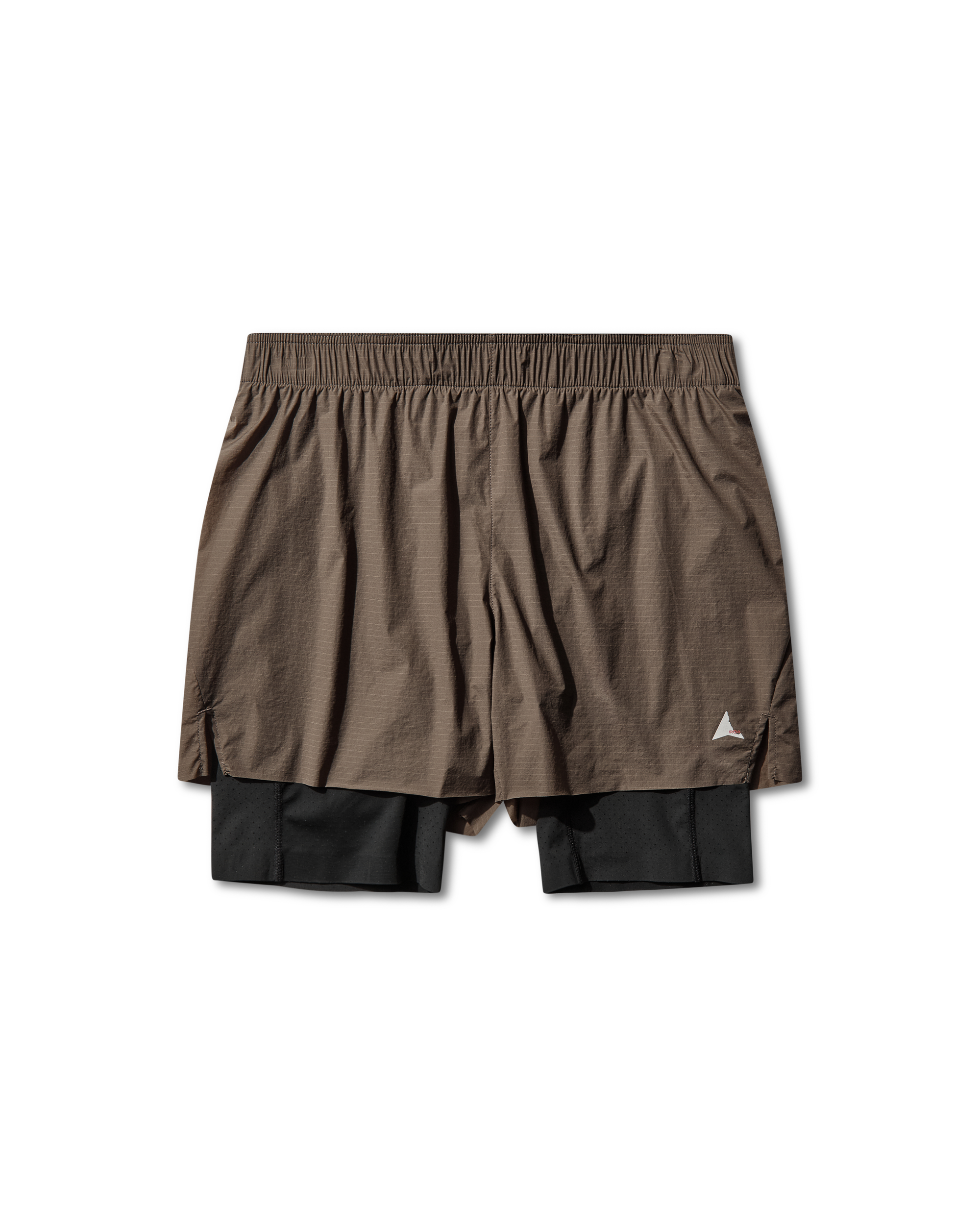 ROA Helder 5 Inch 2-in-1 Running Shorts J339707-S-Brown front