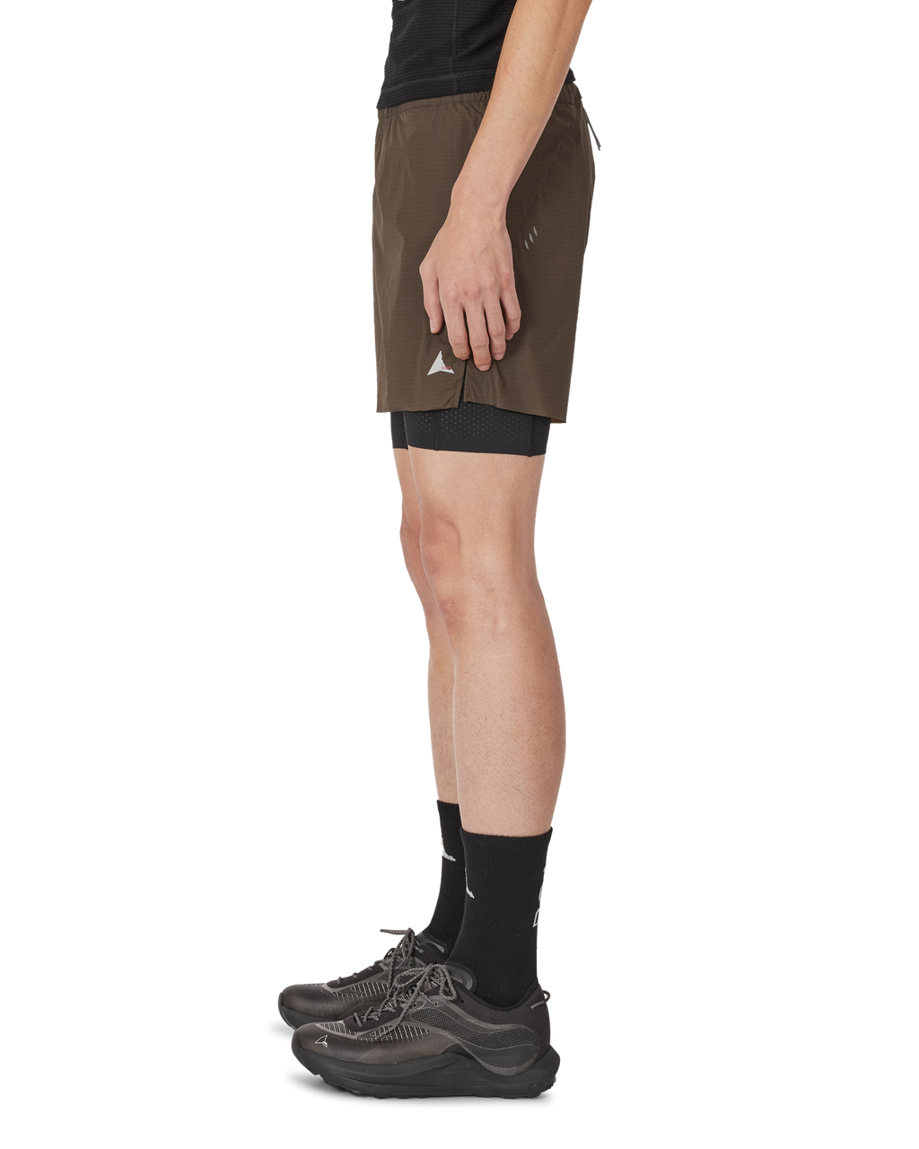 ROA Helder 5 Inch 2-in-1 Running Shorts J339707-S-Brown front